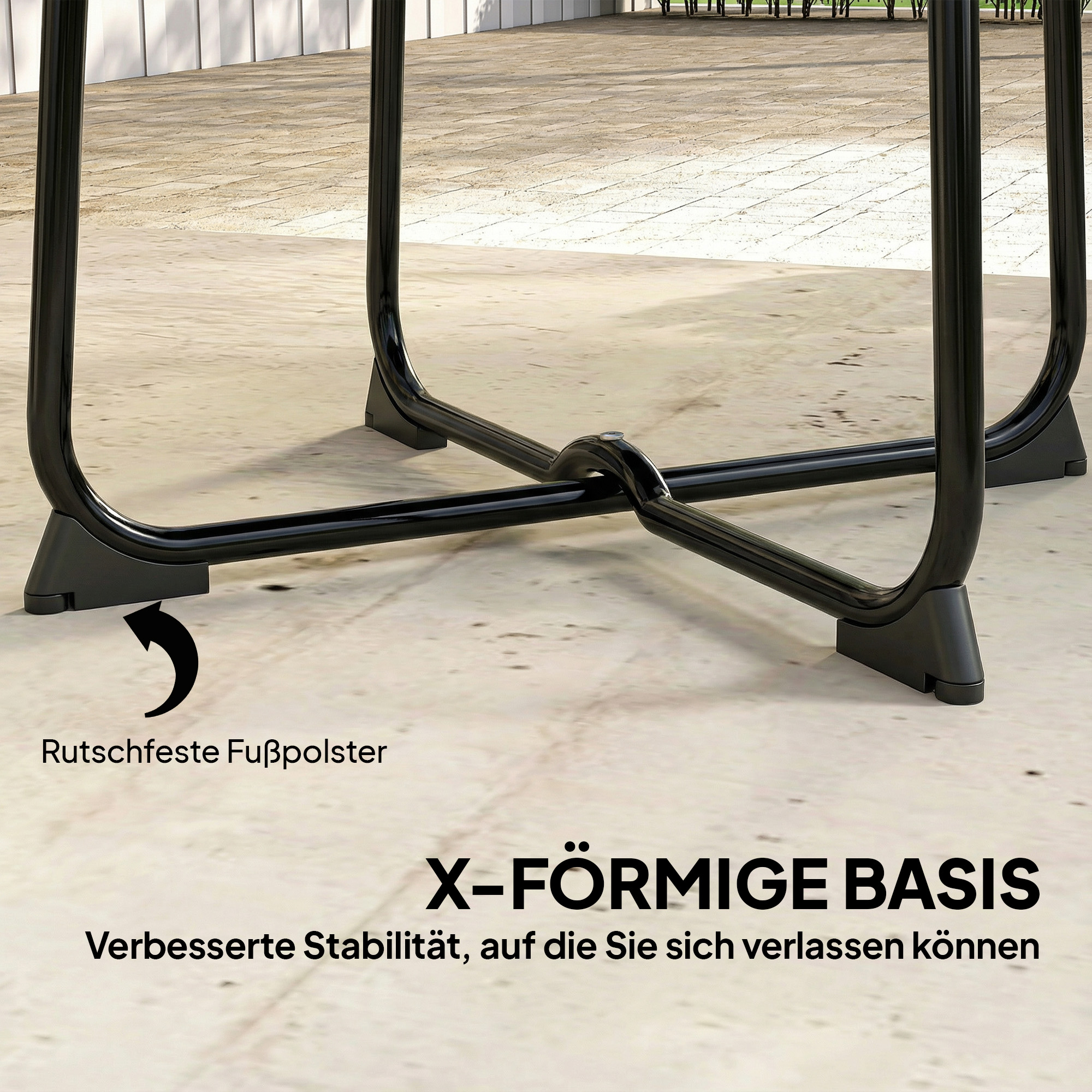 Table d'appoint carree 50x50cm metal noir exterieur interieur - Vue 3