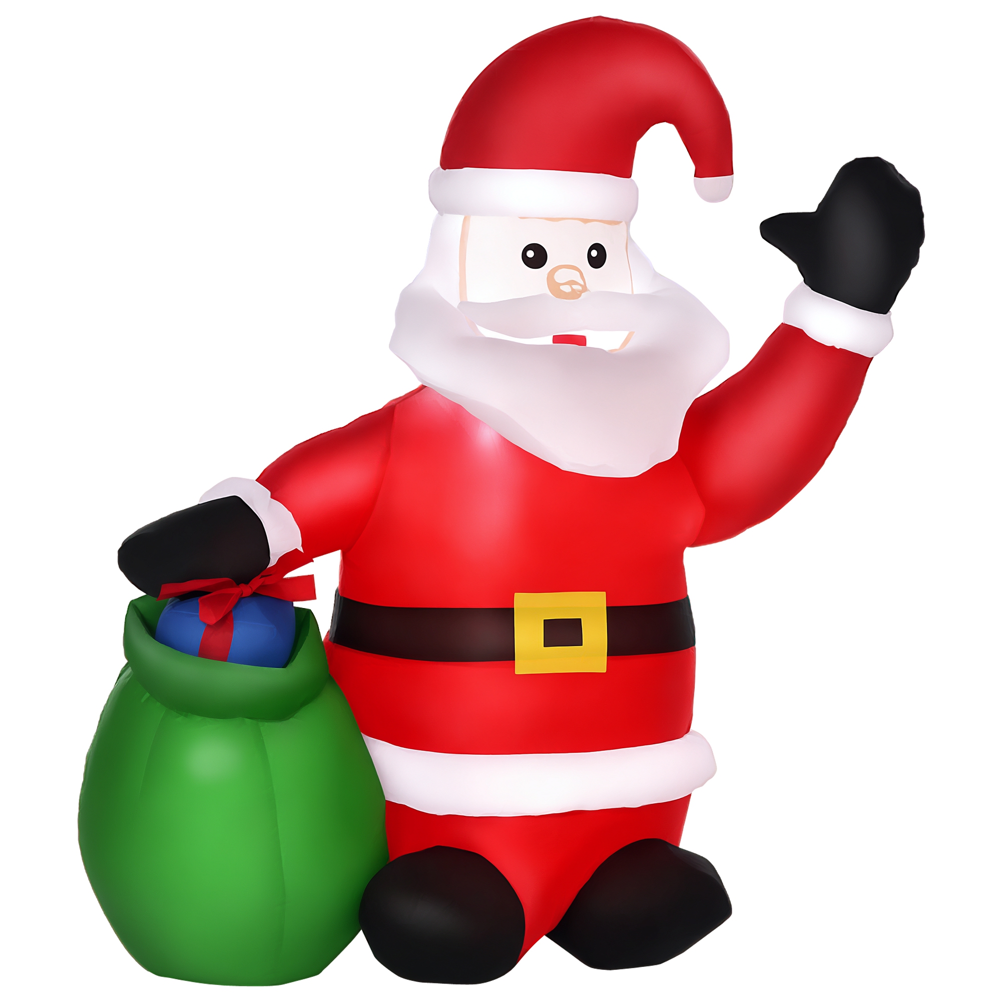 Père Noël gonflable de Noël extérieur, LED blanches, souffleur inclus, 70 x 45 x 120 cm, rouge et blanc