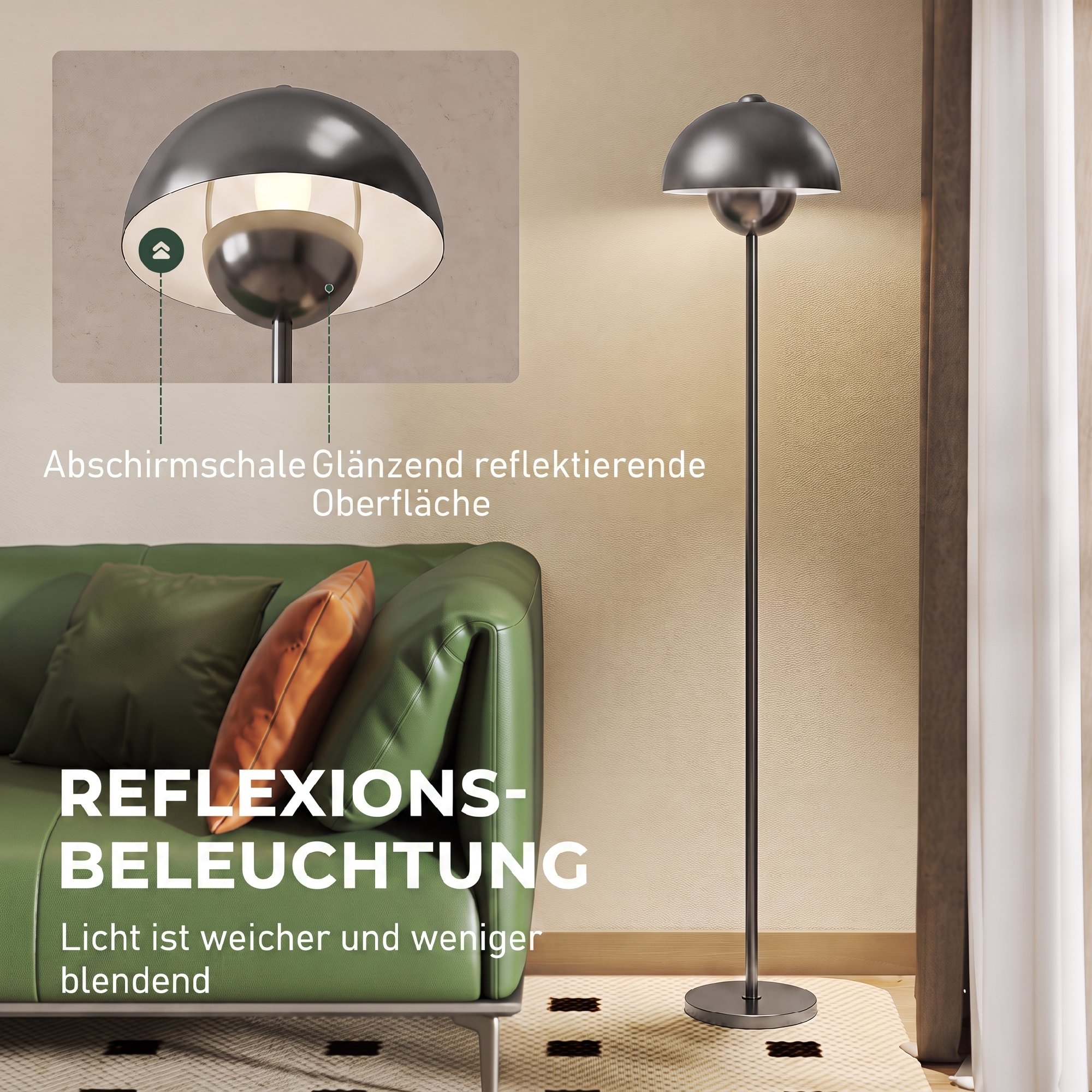 Intérieur réflecteur lumière douce anti‑éblouissement