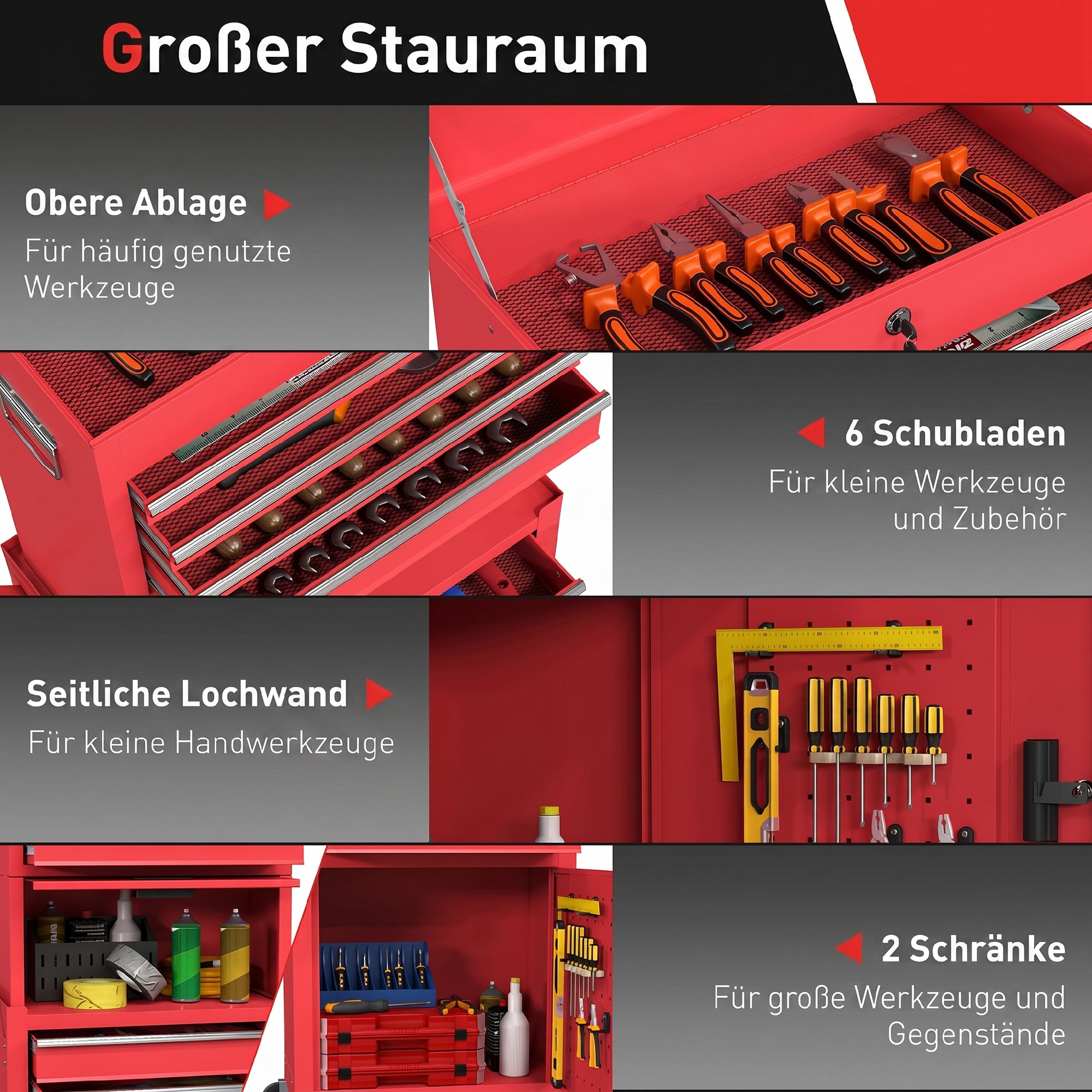 Armoire à outils 3‑en‑1 vue générale