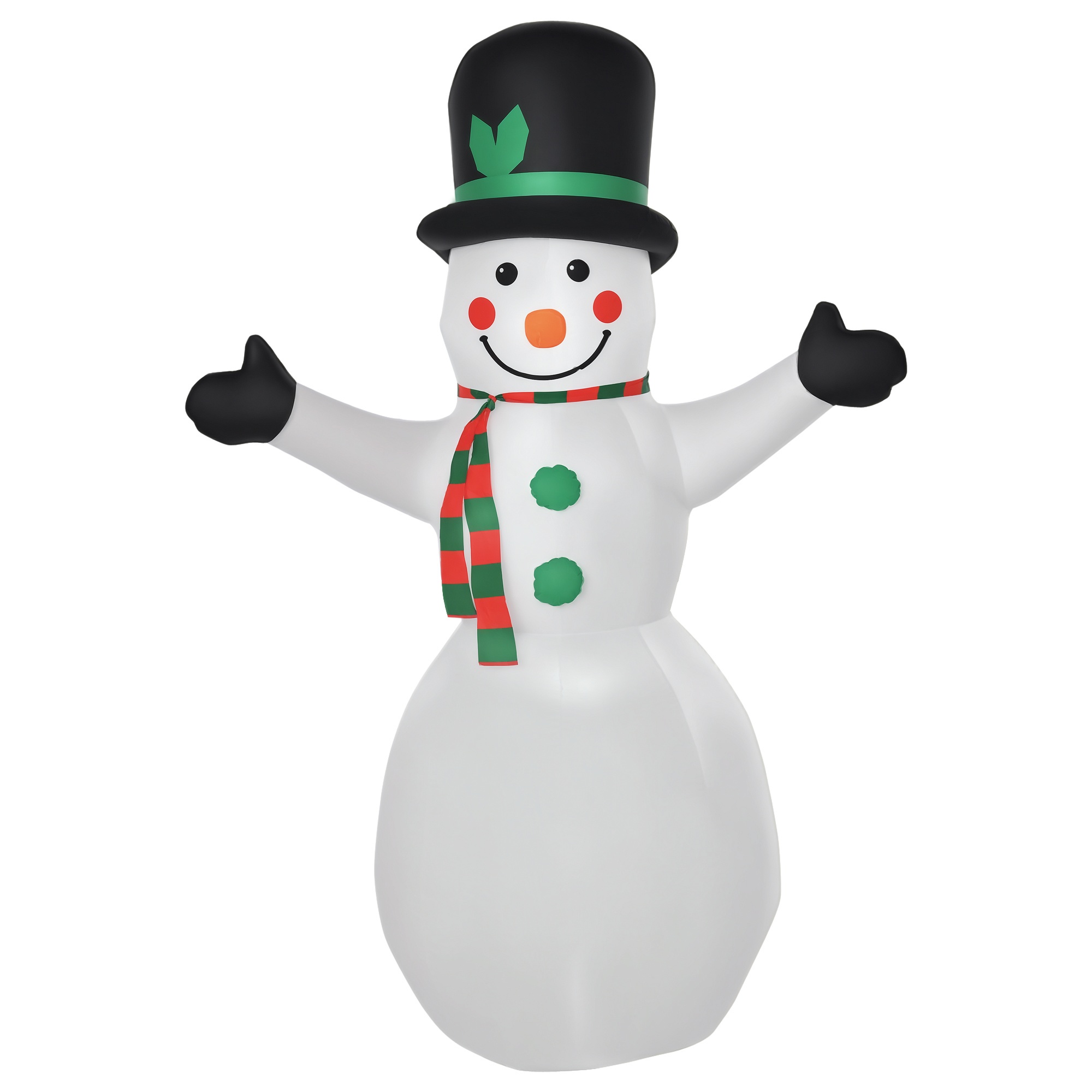 Bonhomme de neige gonflable de Noël, auto-gonflant, 193 cm, avec souffleur et LED multicolores, multicouleur