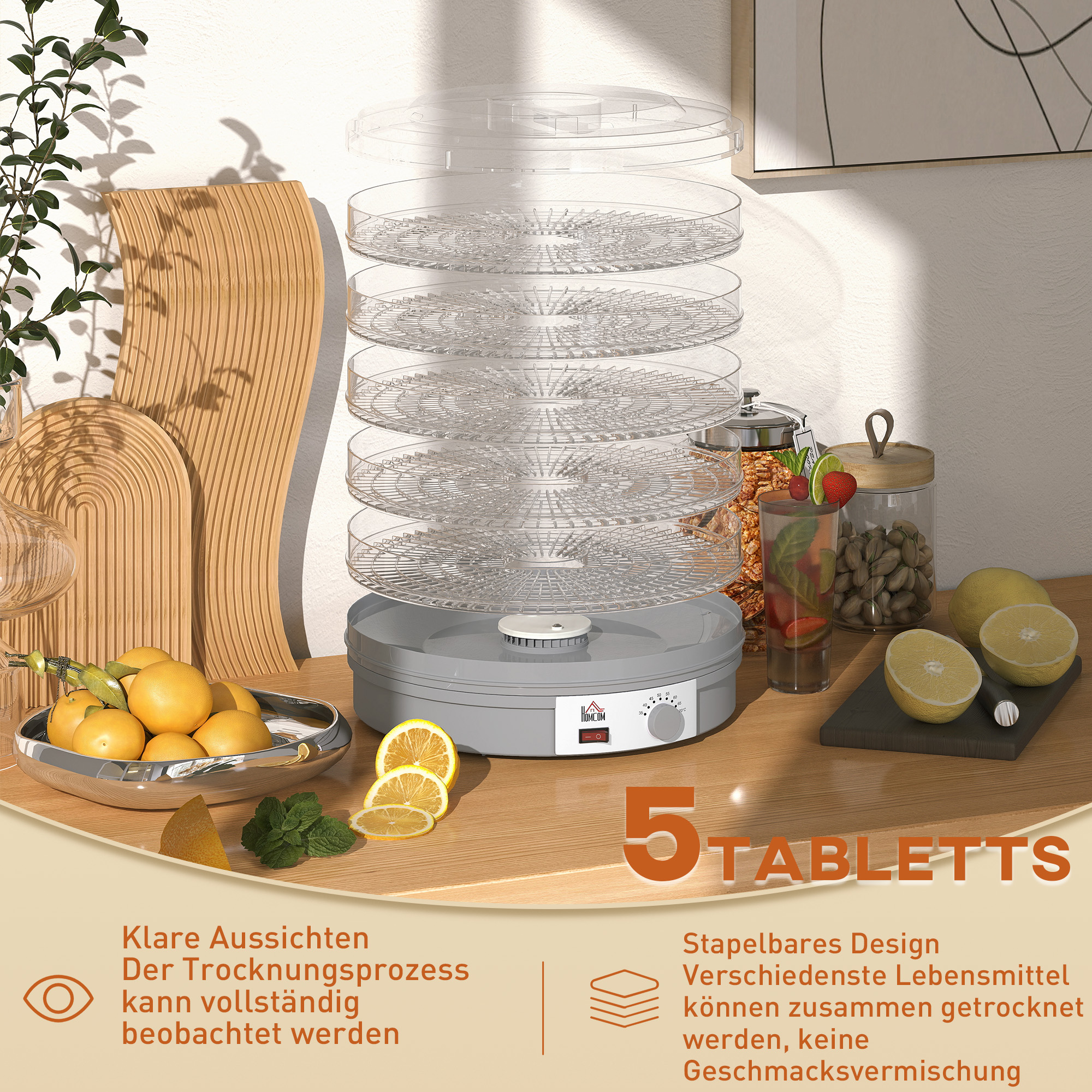 5 plateaux empilables séchage simultané