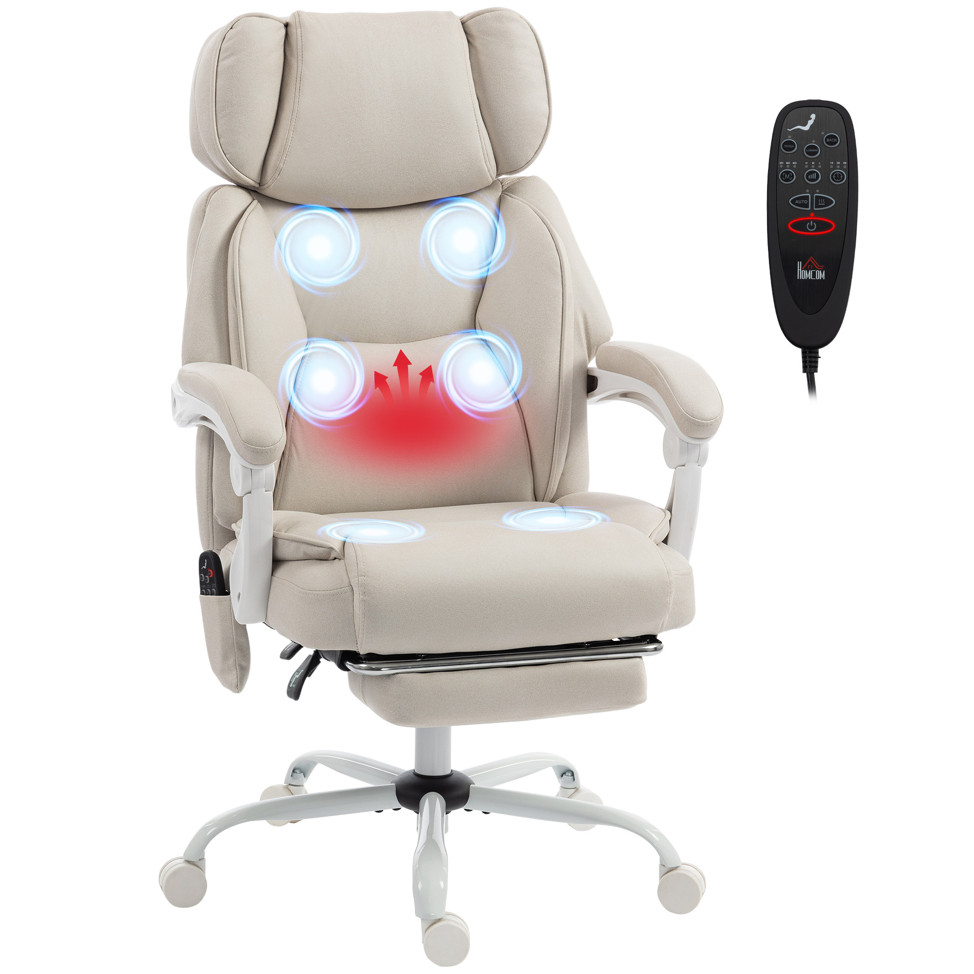 Fauteuil de bureau massant crème
