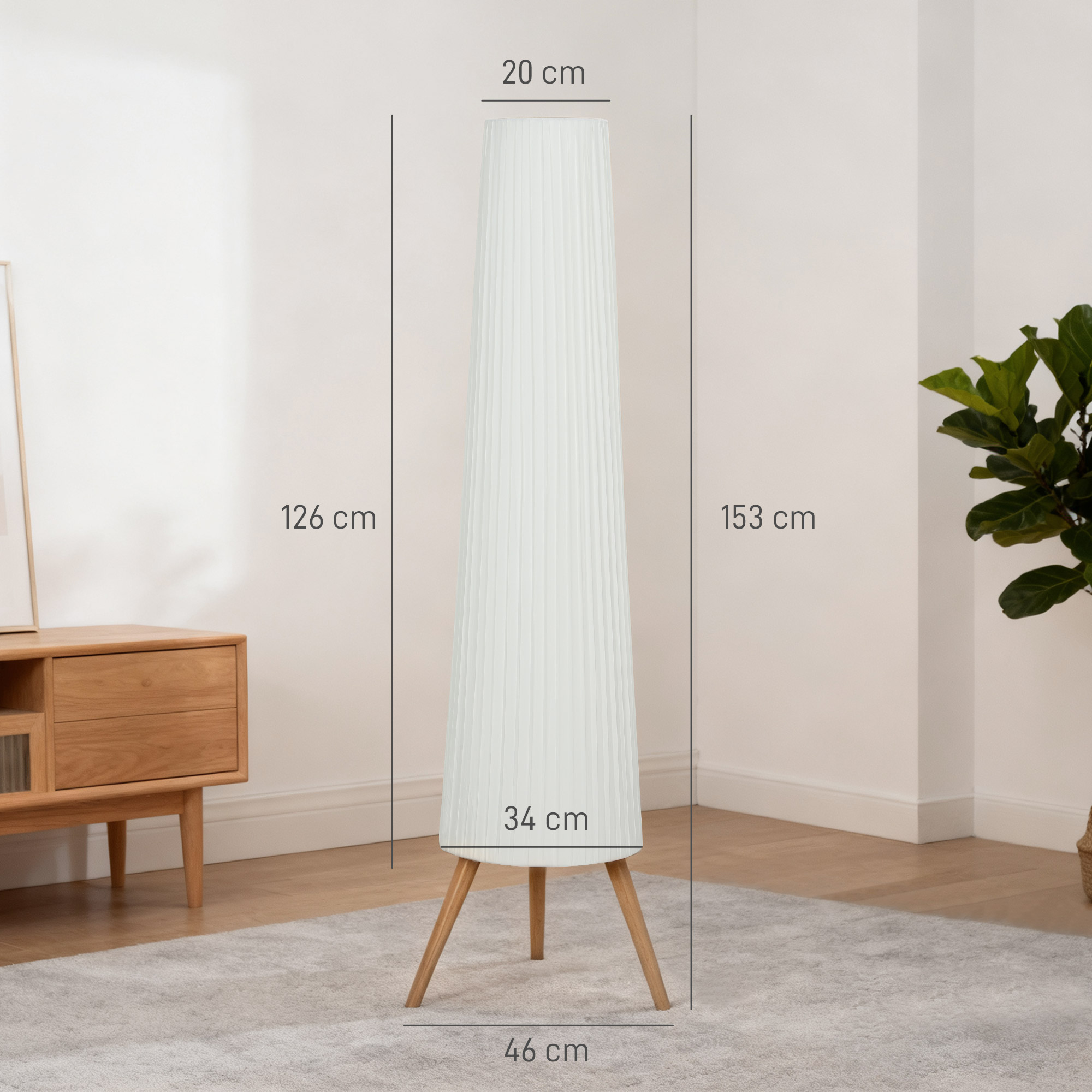 Lampadaire blanc trépied