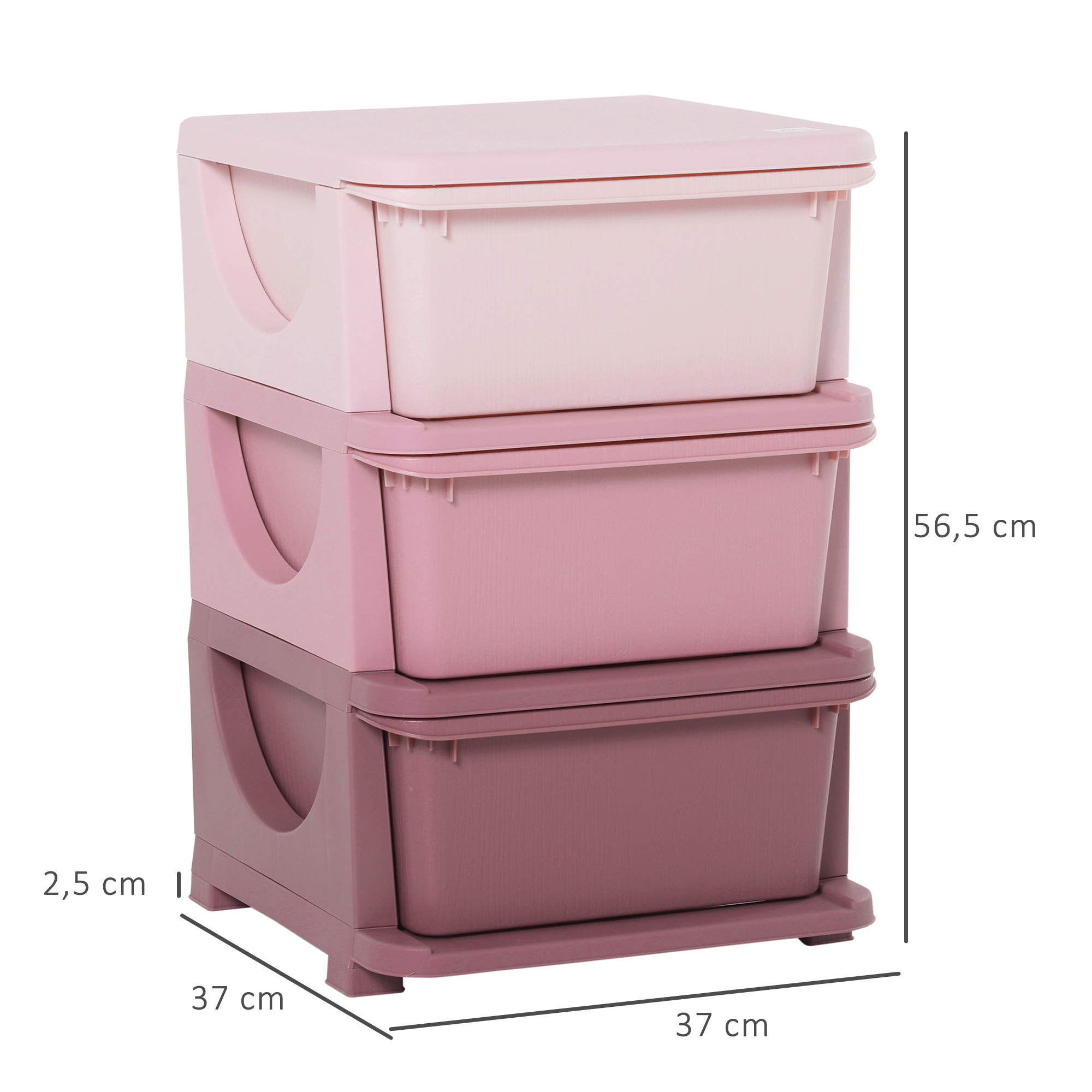 Boîtes rangement roses
