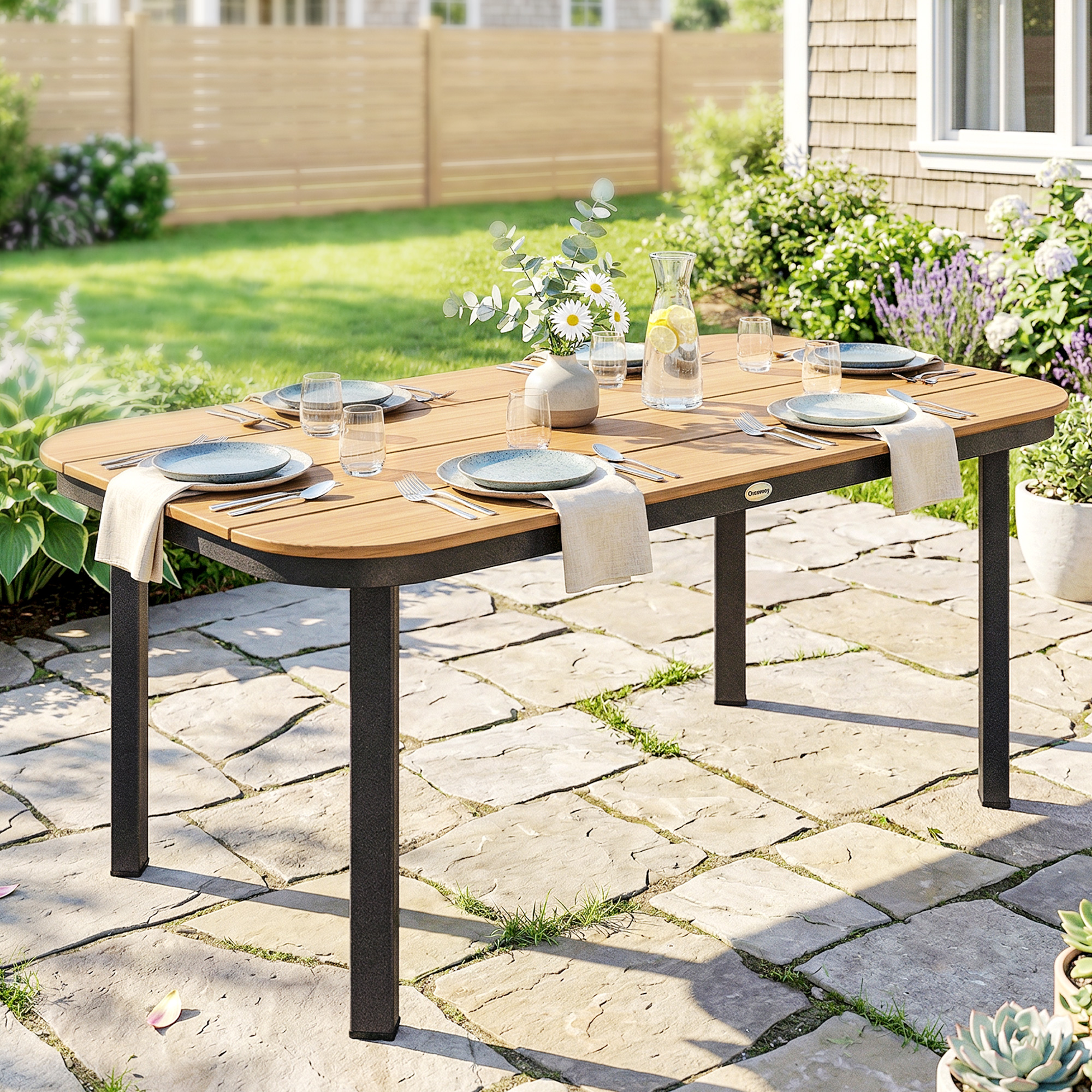 Table de jardin rectangulaire WPC - Vue 5
