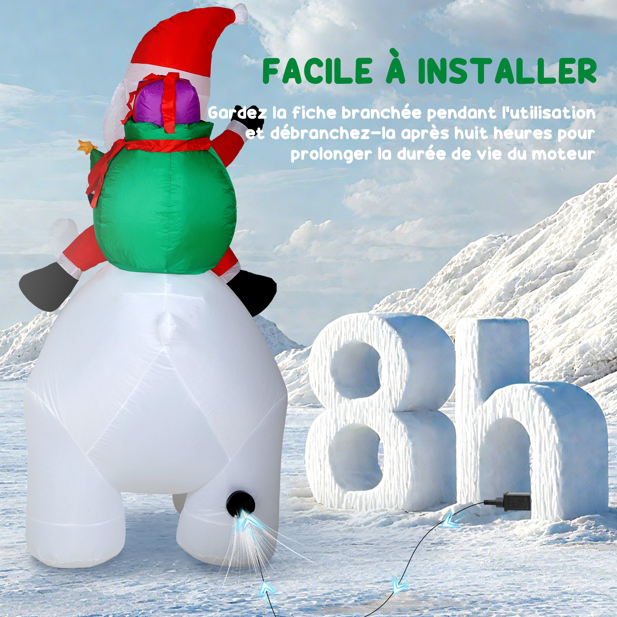 Décoration de Noël stabilisée dans le jardin