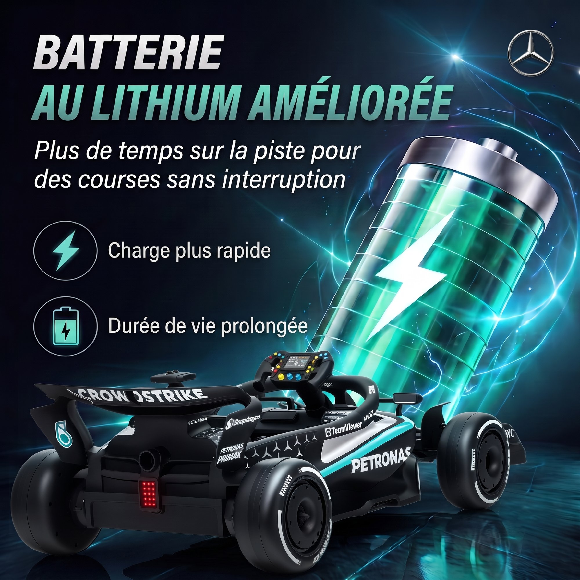 Détail batterie lithium charge rapide