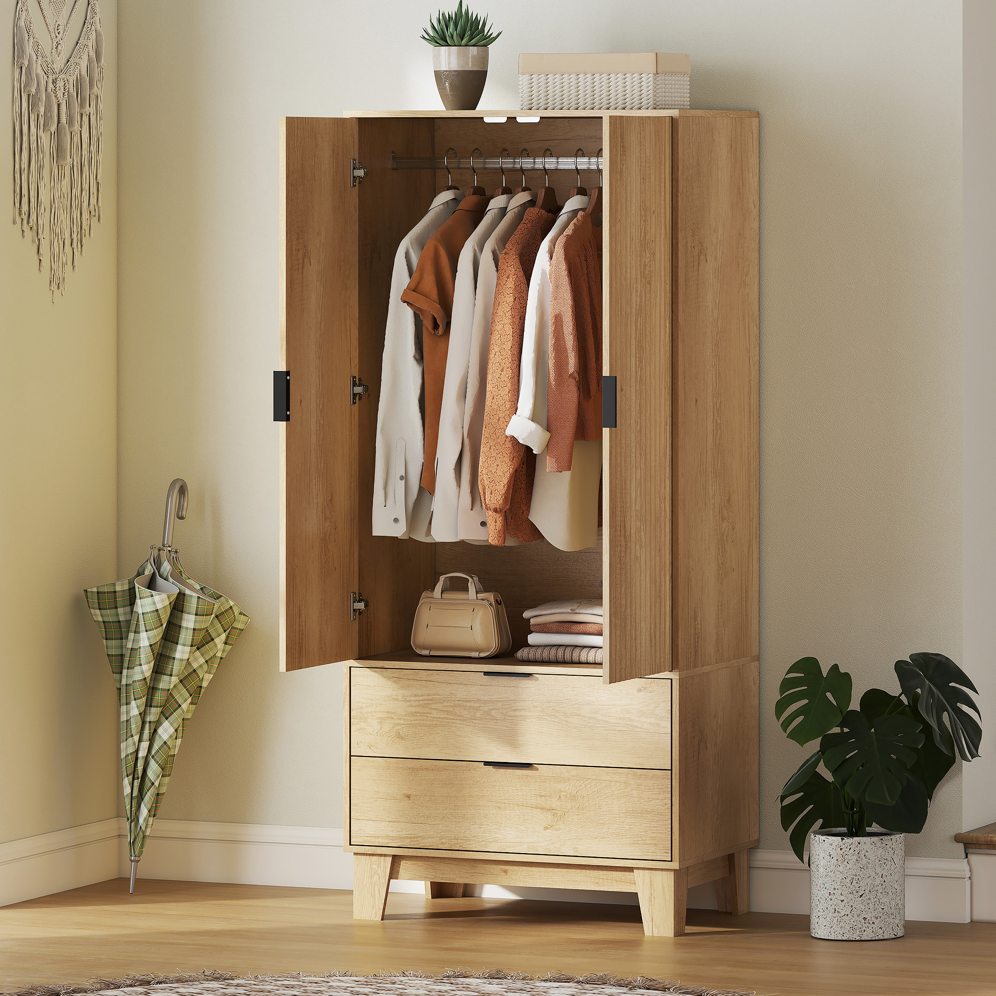 Armoire portes cannelées