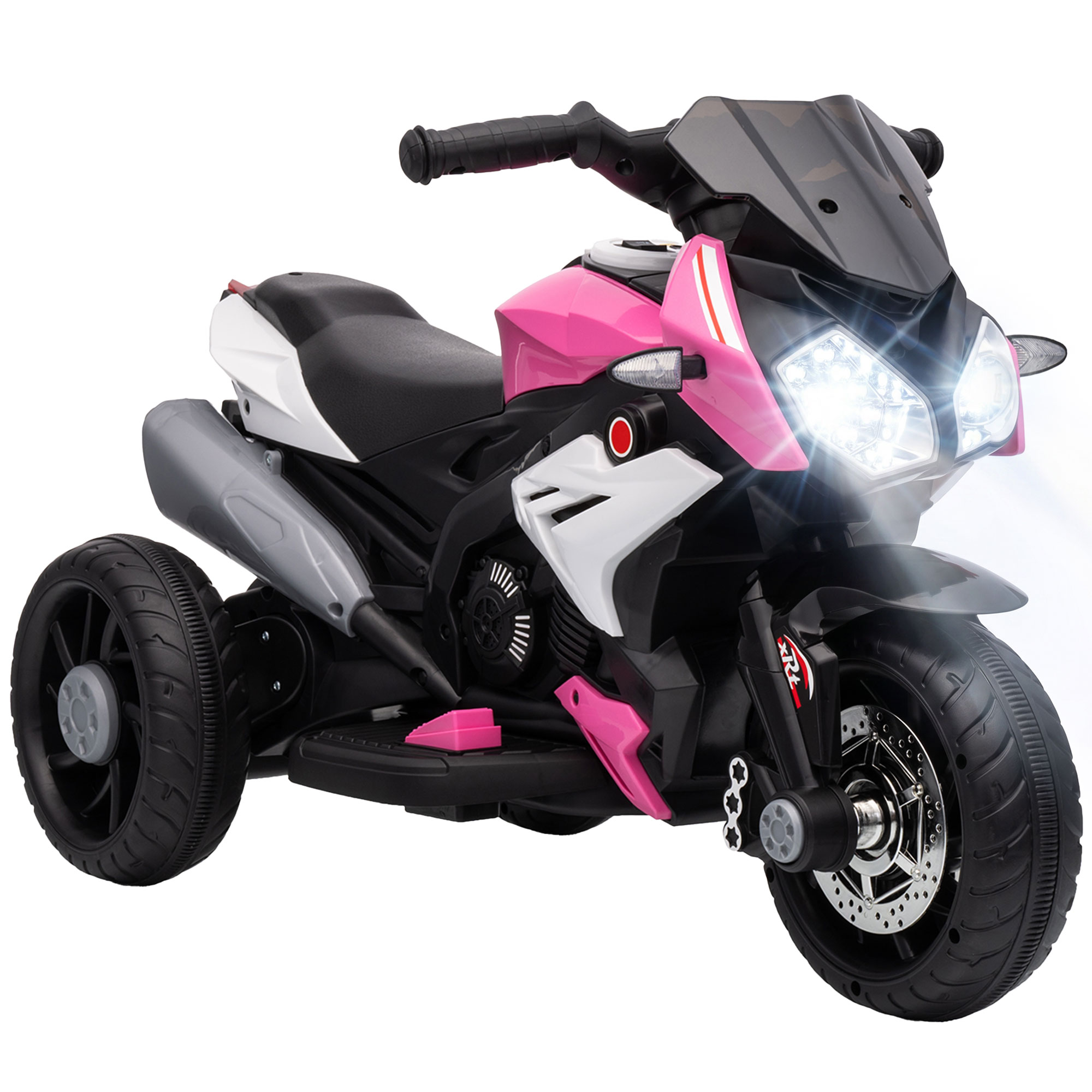 Moto tricycle rose sur chemin extérieur