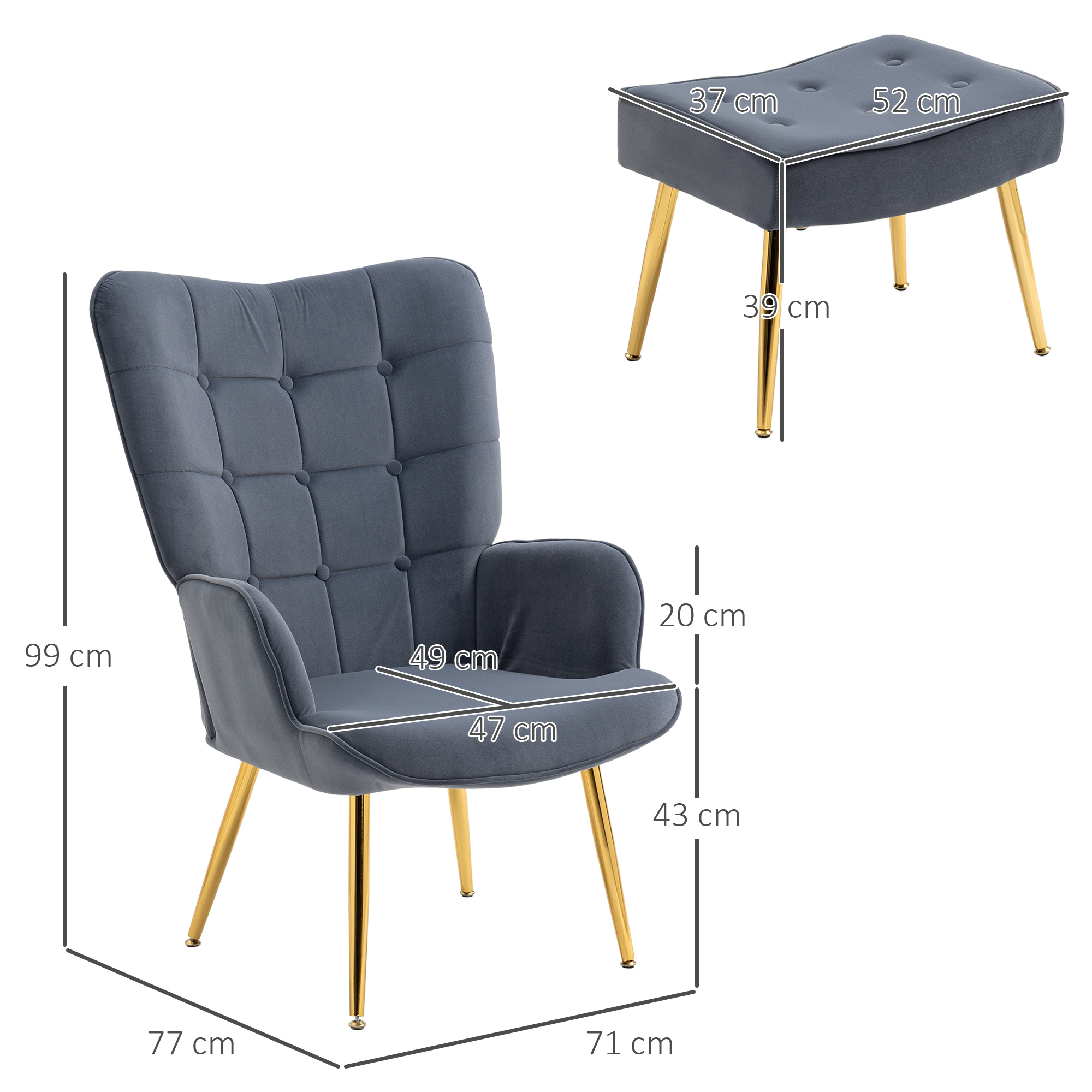 Fauteuil gris foncé design