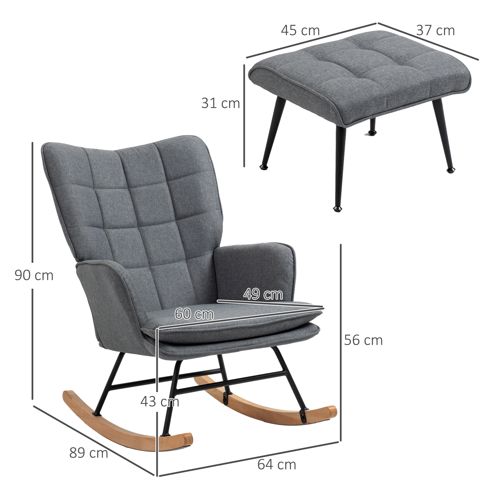 Fauteuil bascule gris