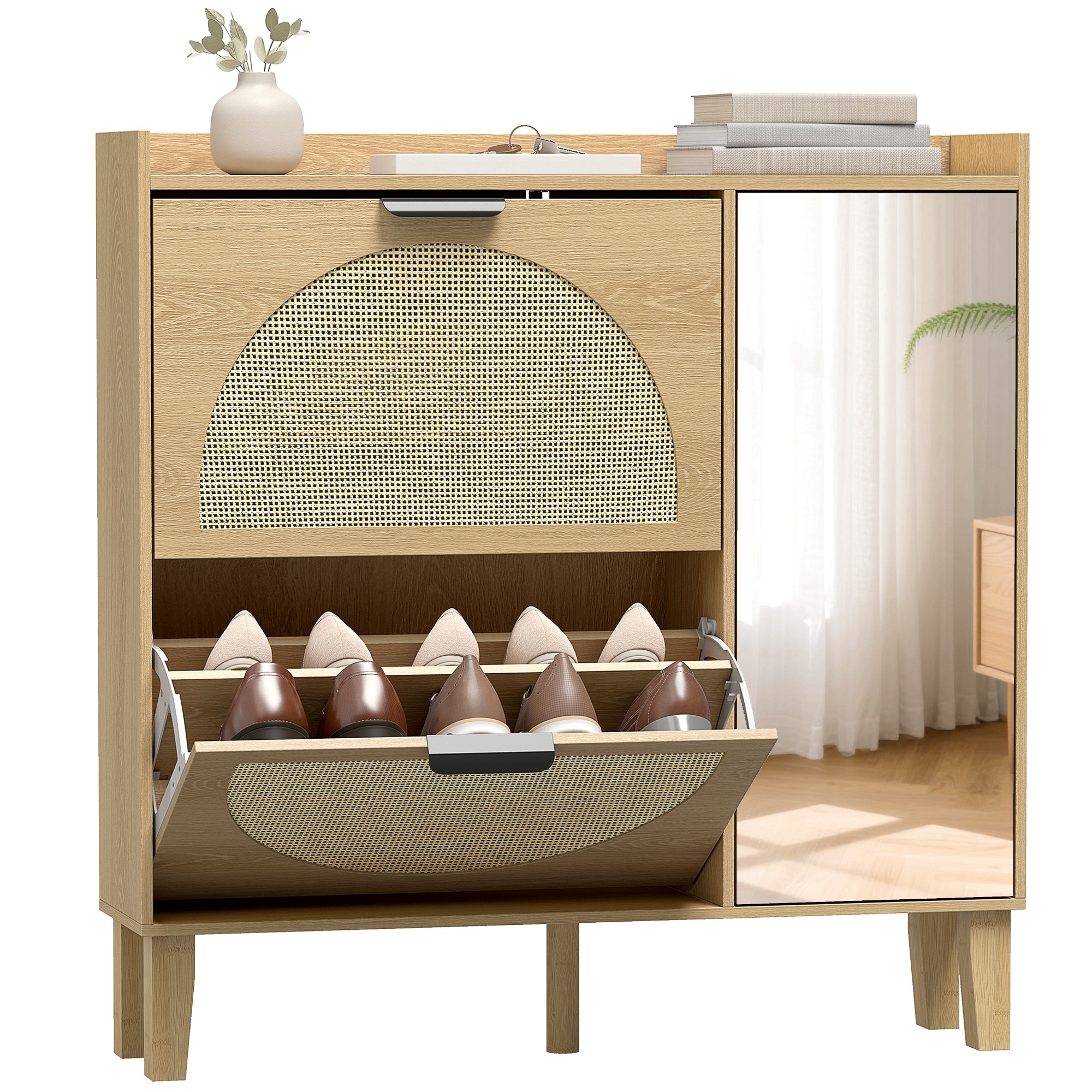 Meuble a chaussures boho avec miroir