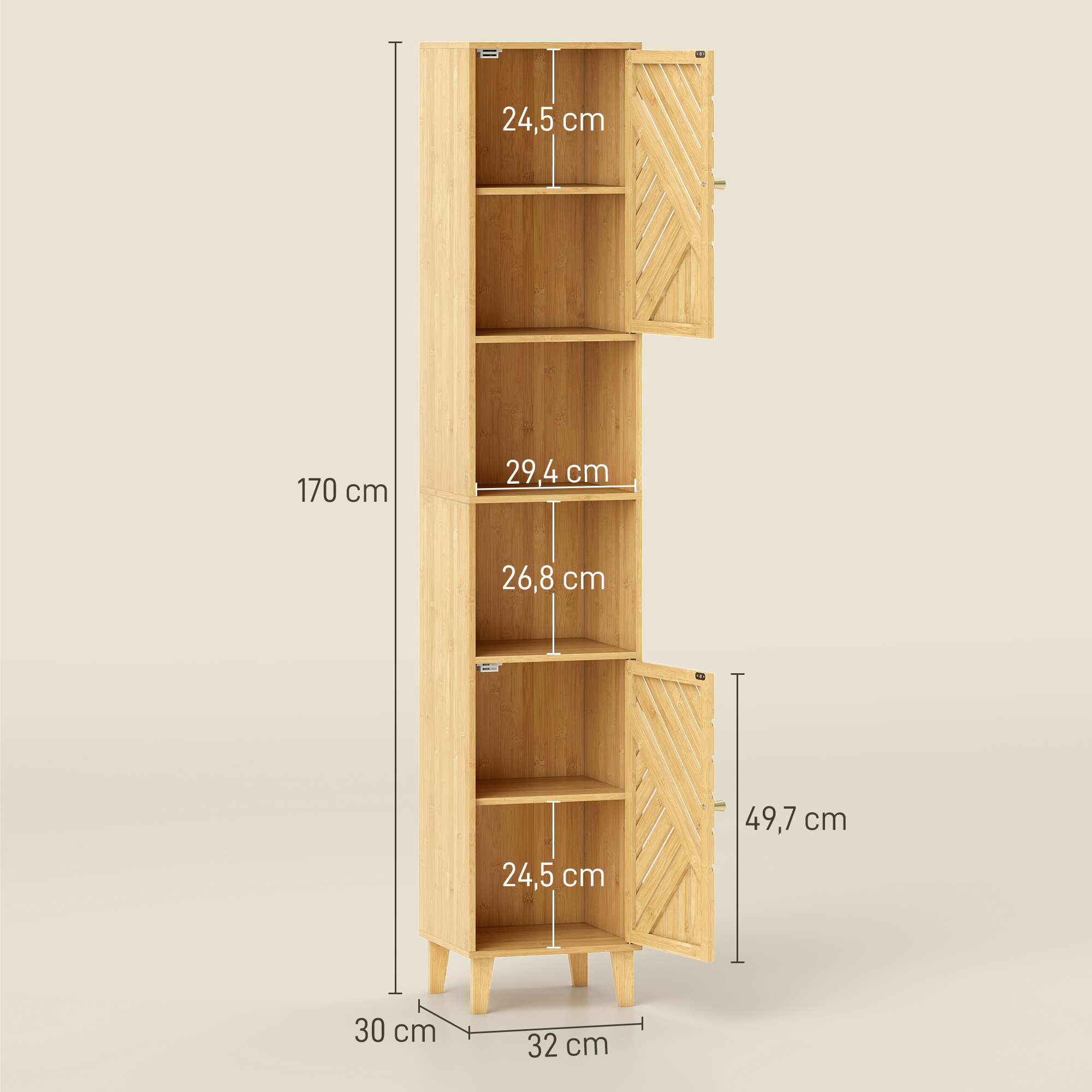 Portes ajourées en bambou verni