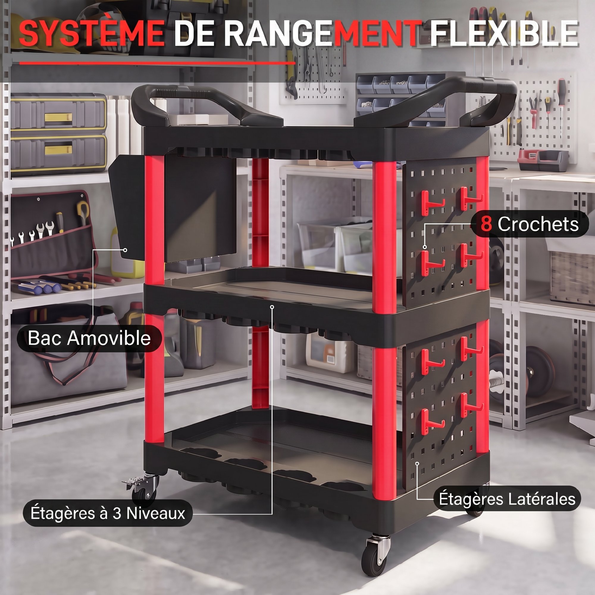Chariot à outils vue générale