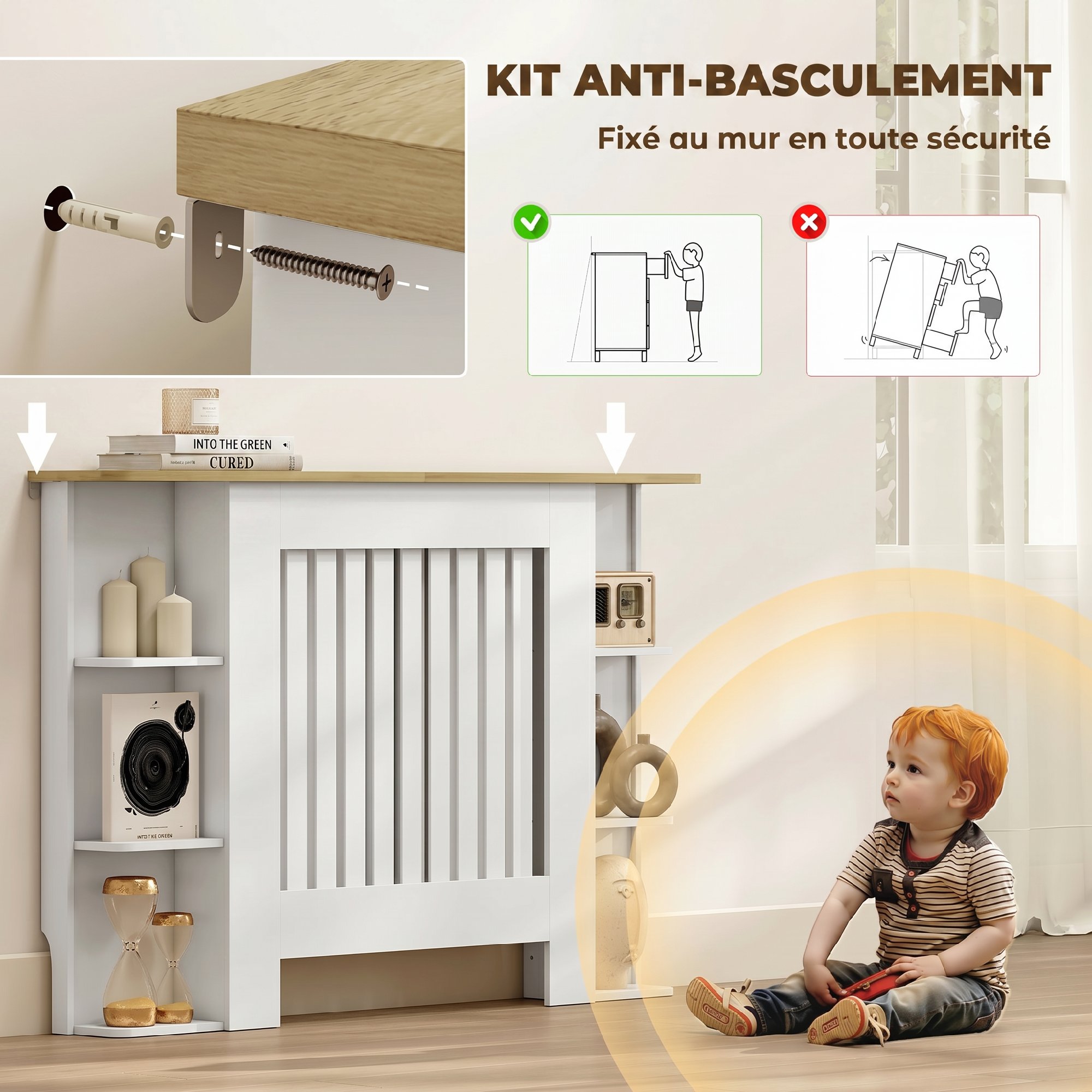 Kit anti‑basculement et angles arrondis