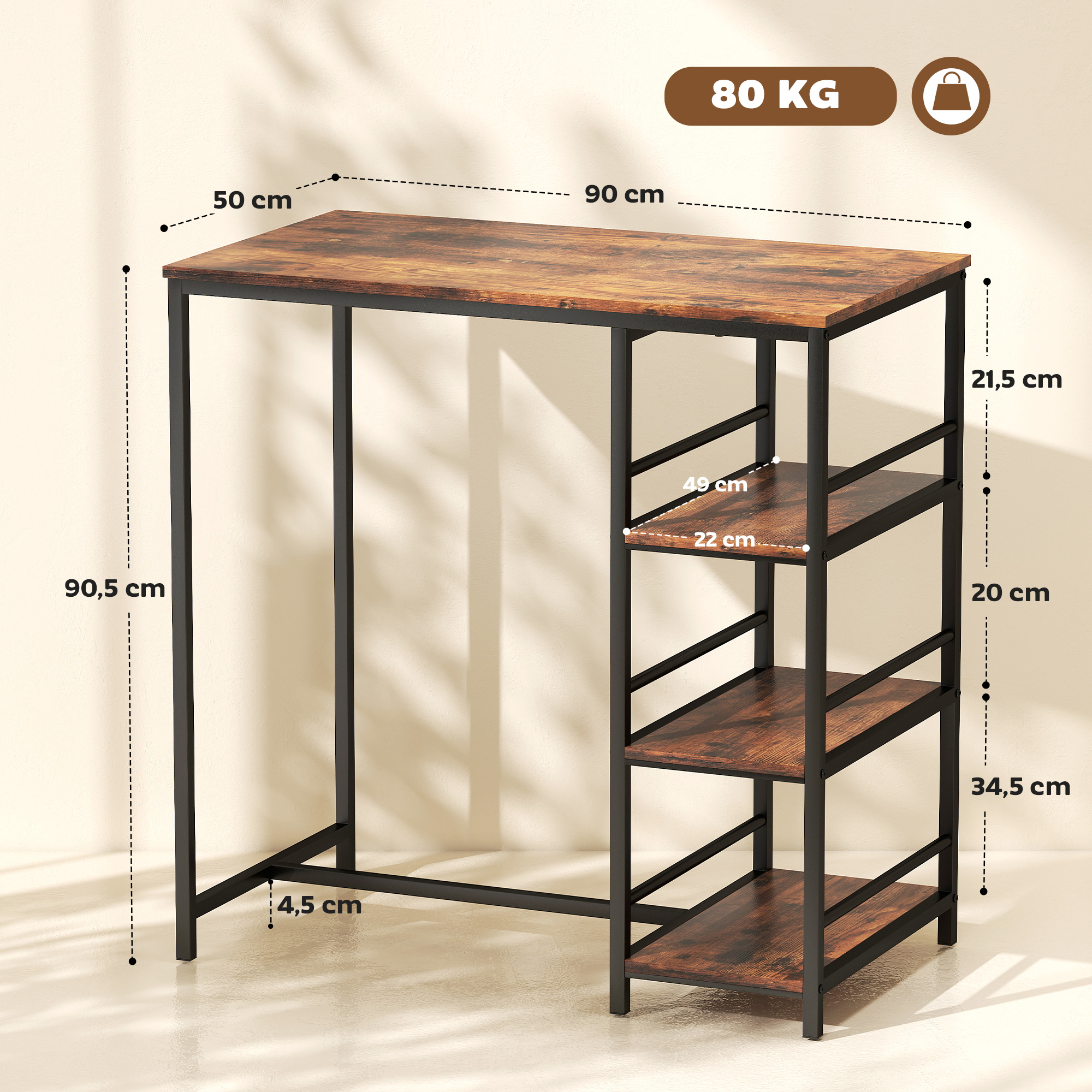 Style industriel marron rustique et cadre noir