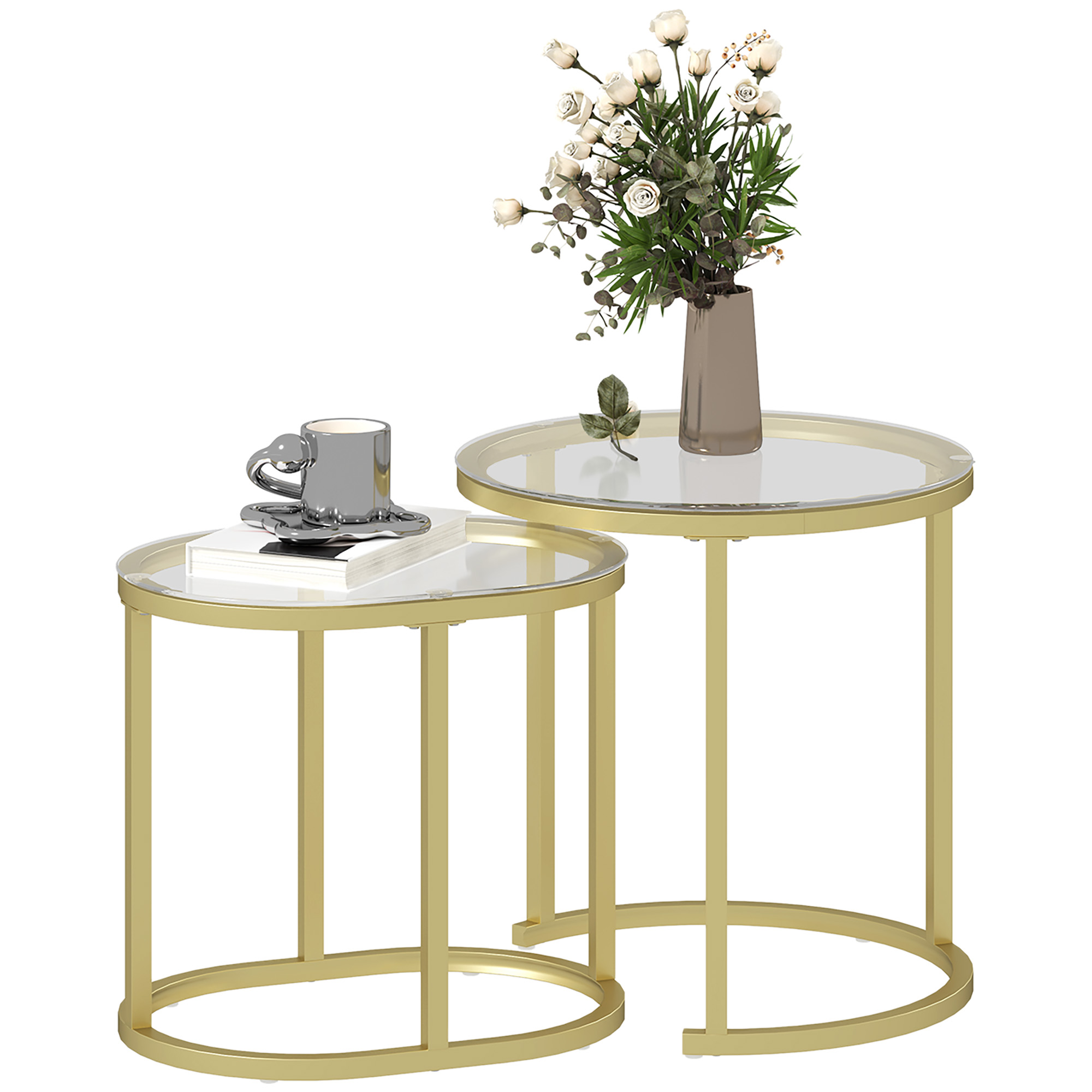 Lot de 2 tables basses tables d'appoint 