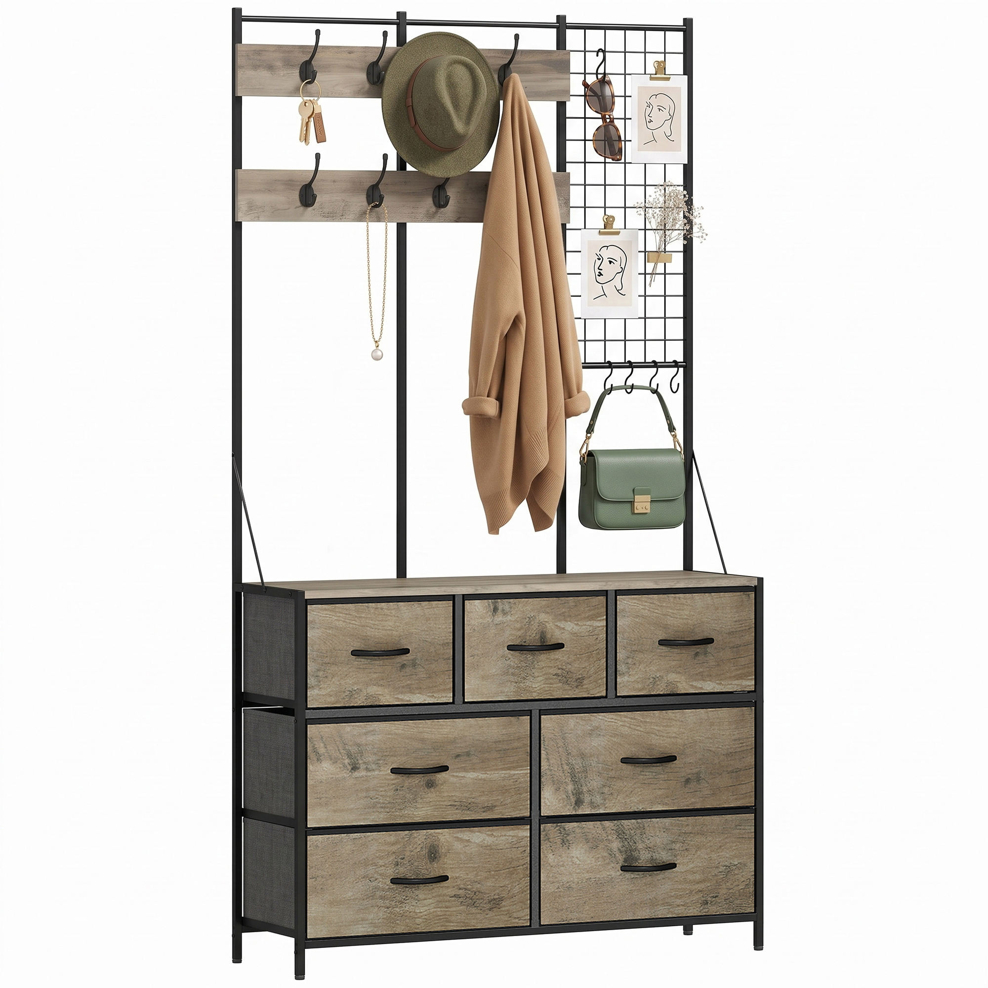 Porte-manteau d entree 4 en 1