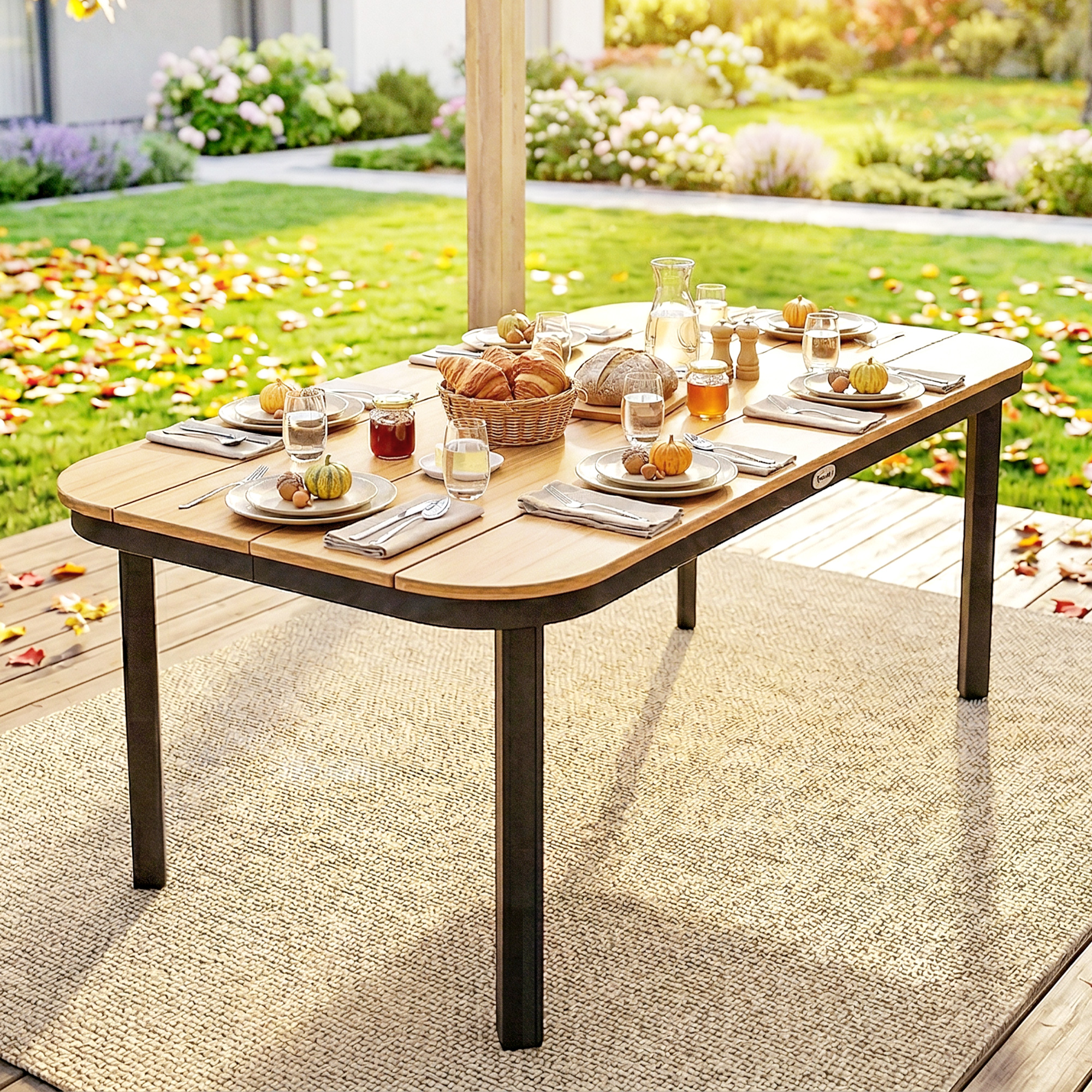 Table de jardin rectangulaire WPC - Vue 6