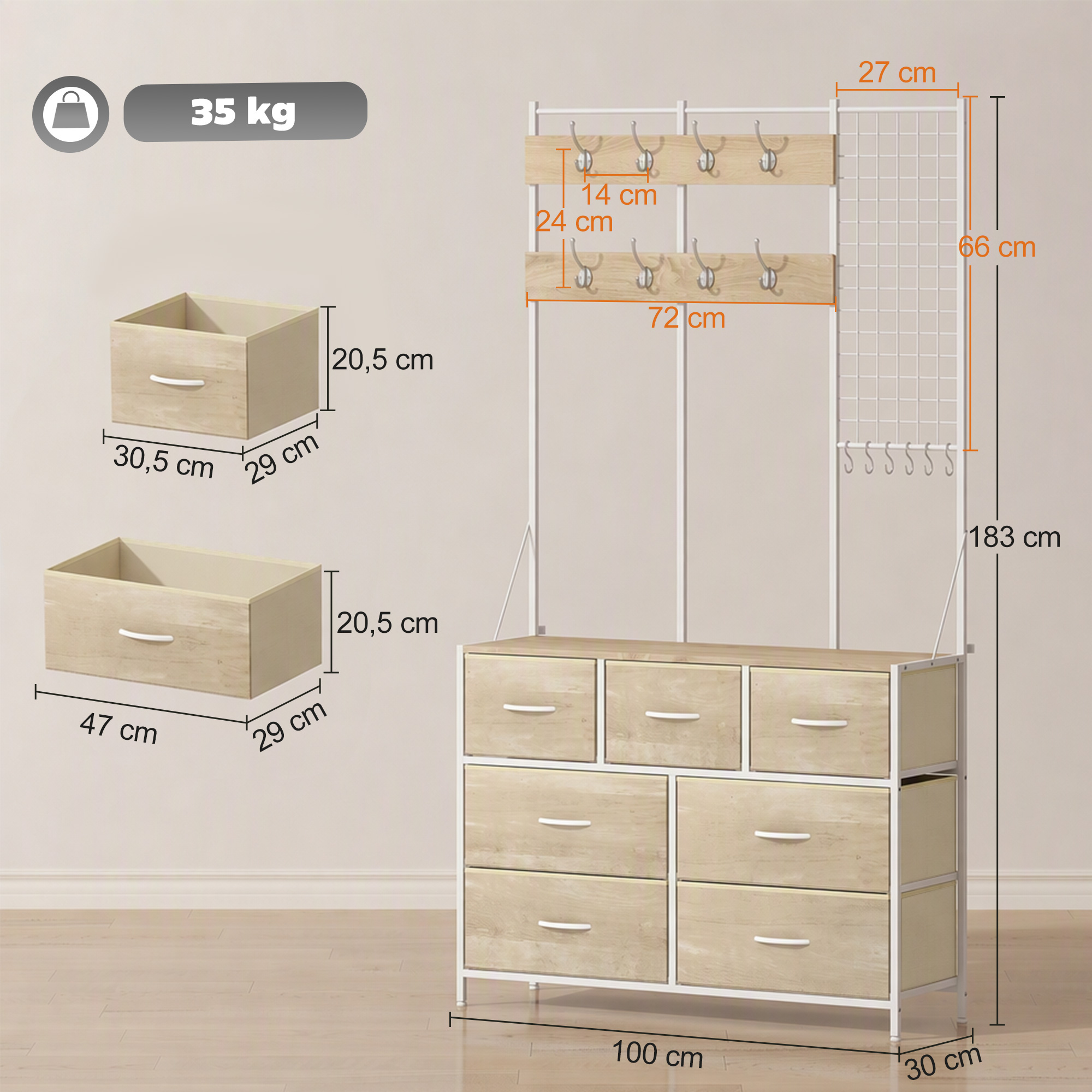 Commode a 7 tiroirs