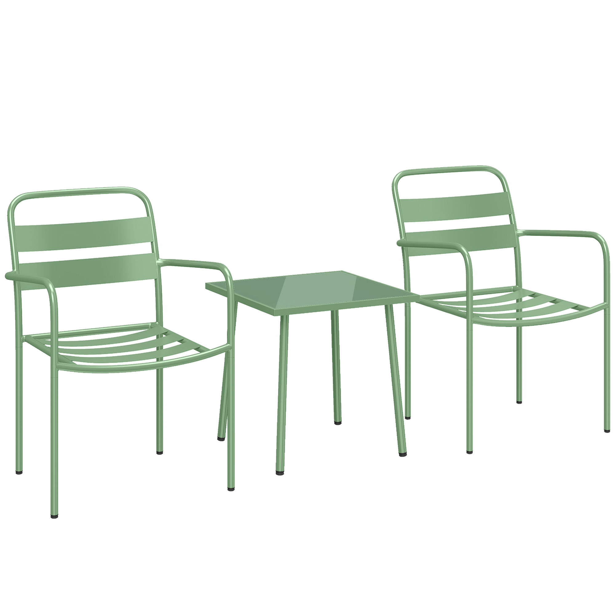 Salon de jardin bistro vert 3 pieces - Vue 7