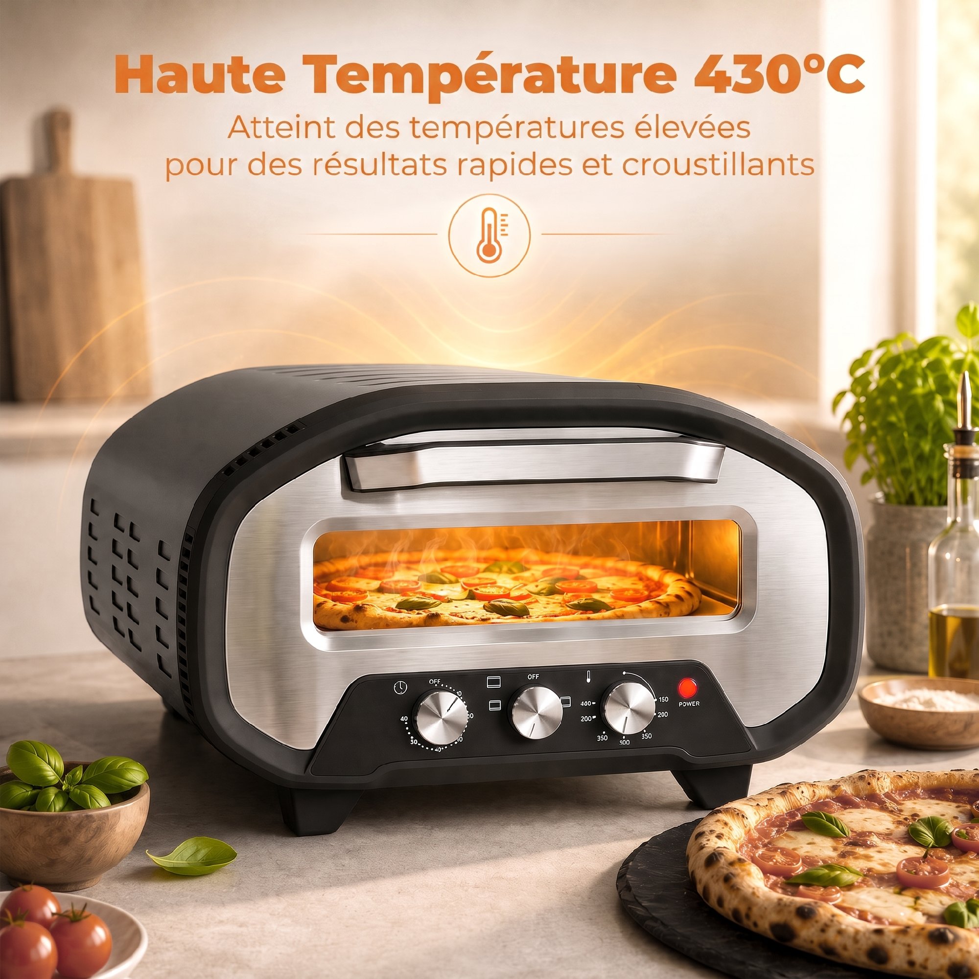 Four à pizza électrique plan de travail 430°C