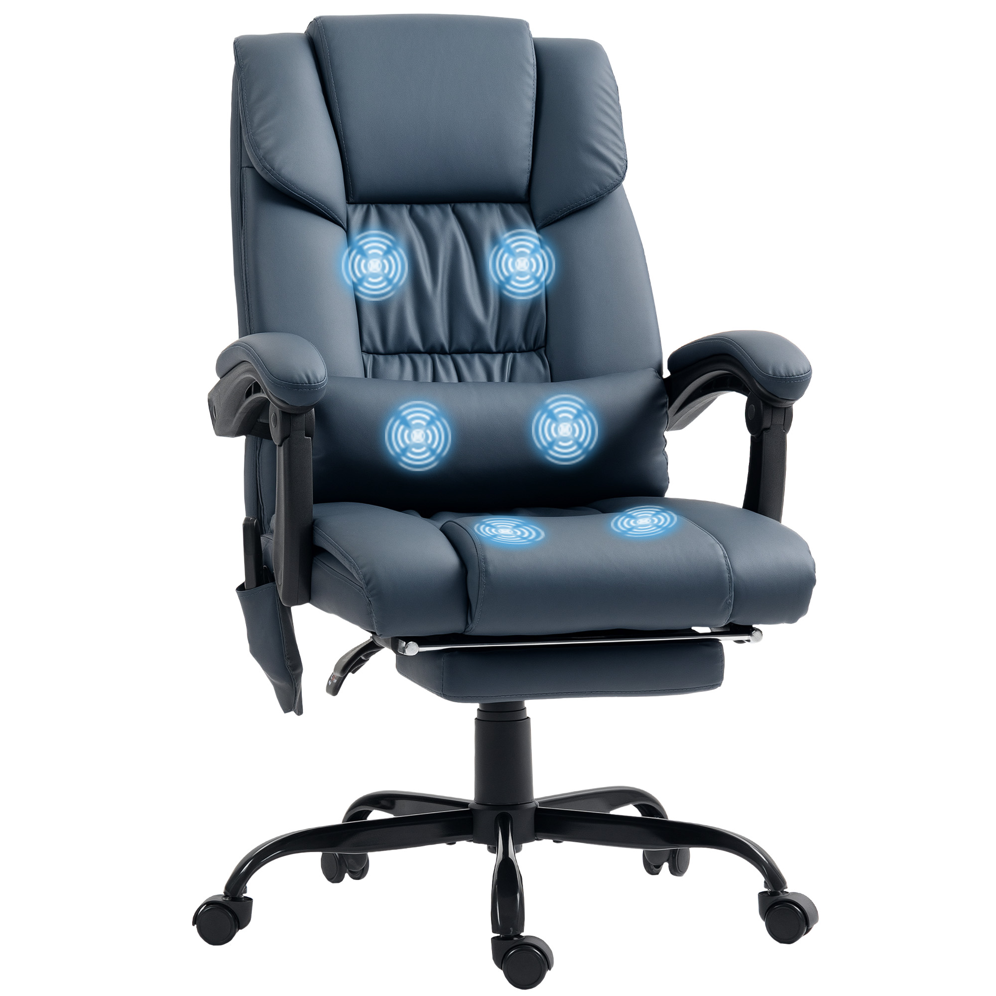 Fauteuil de bureau massant bleu
