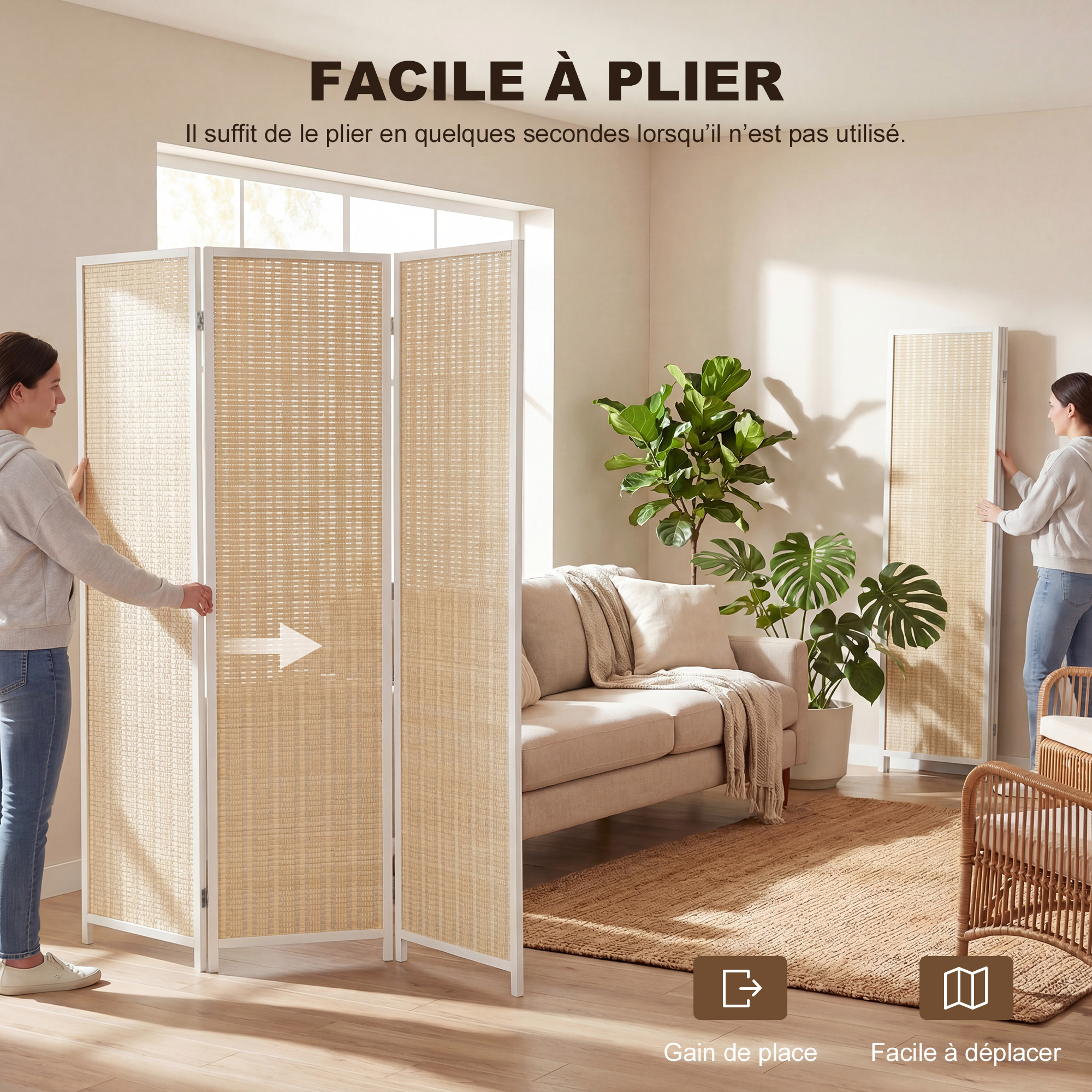 Tressage bambou et fibres papier style naturel