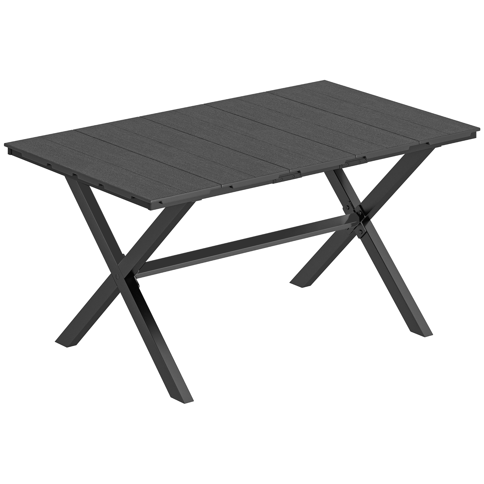 Table de jardin rectangulaire HDPE effet bois 150x90cm - Vue 7