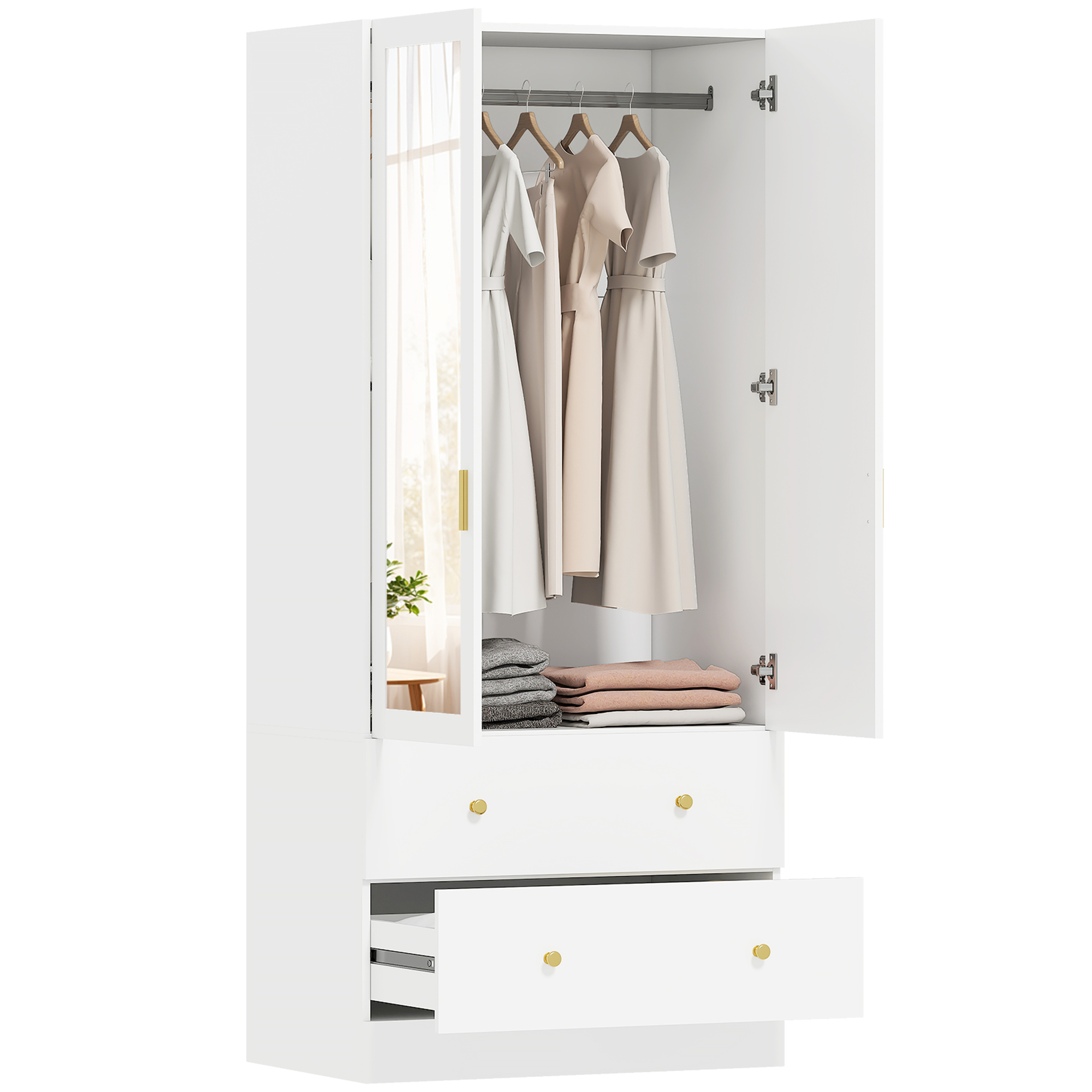 Armoire chambre penderie avec miroir. 2 