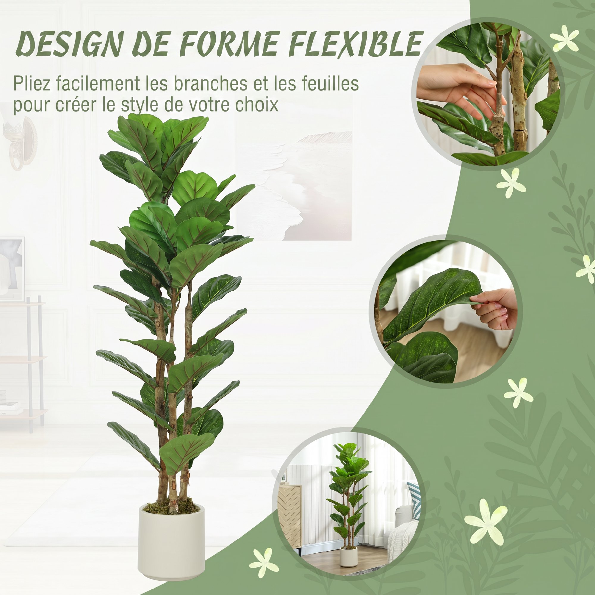 Pot blanc lesté anti‑basculement