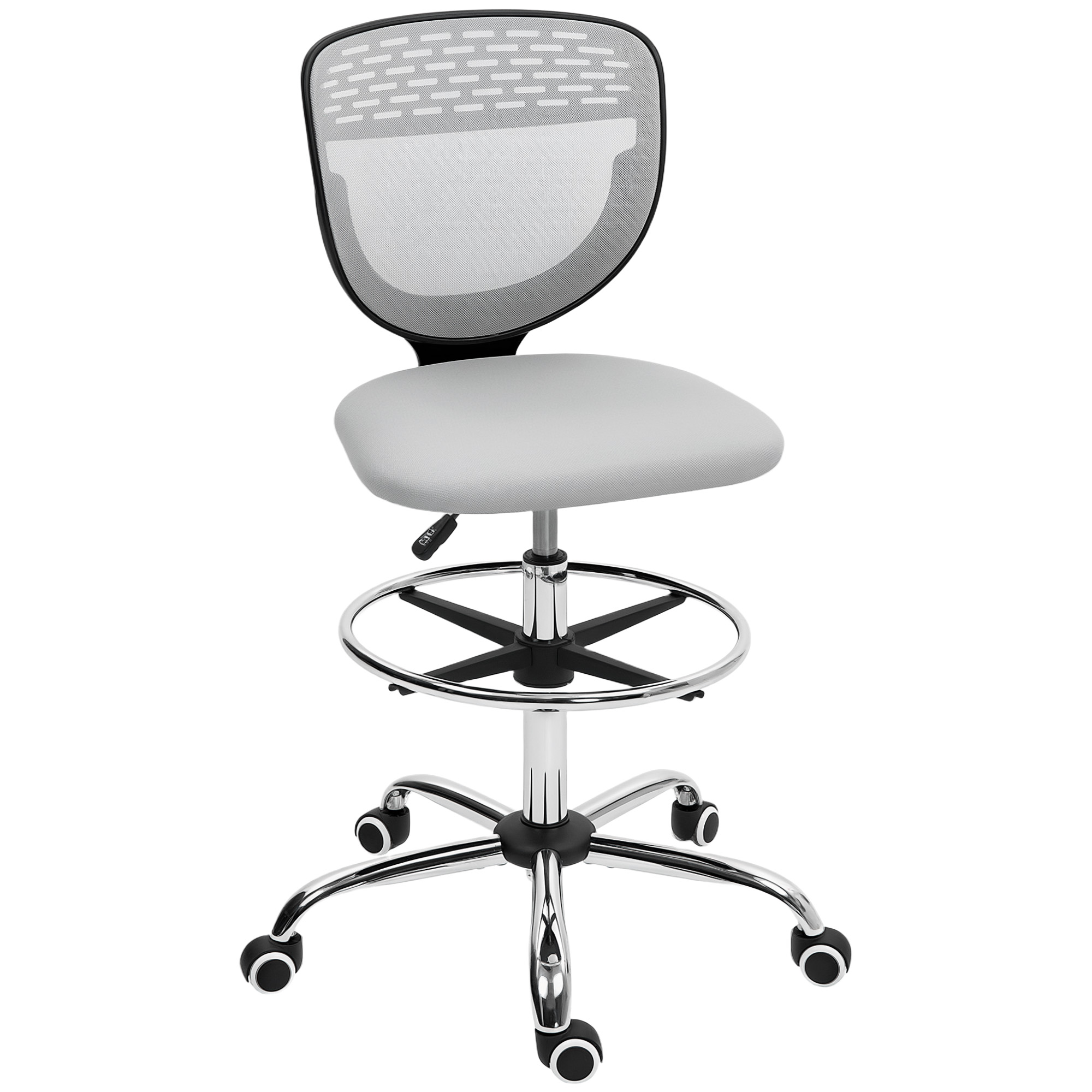 Chaise haute devant un bureau surélevé