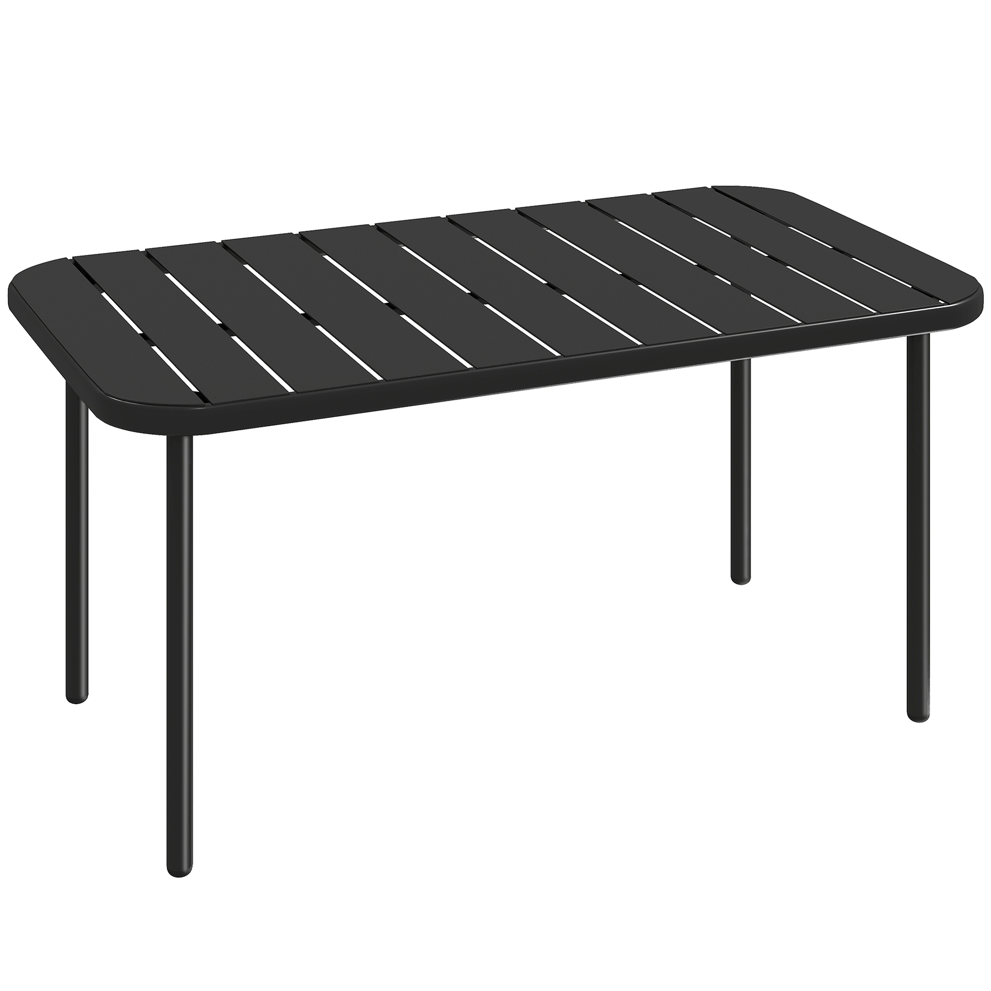 Table basse exterieure acier galvanise noire 90x50cm - Vue 7