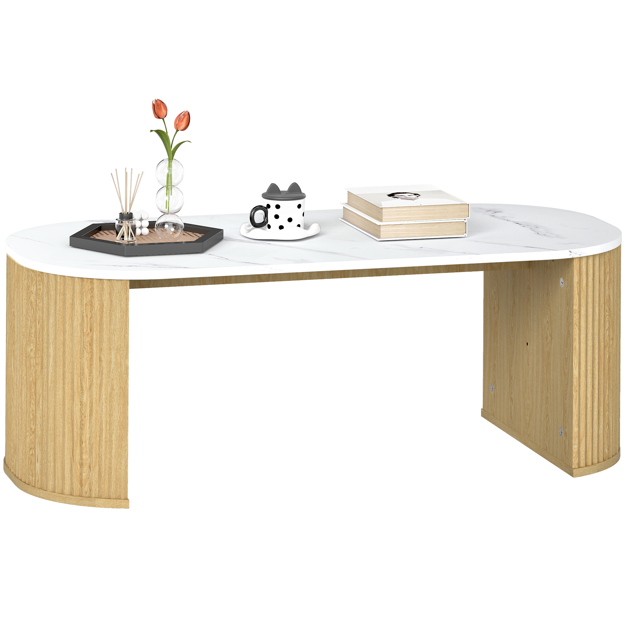 Table basse ovale design minimaliste