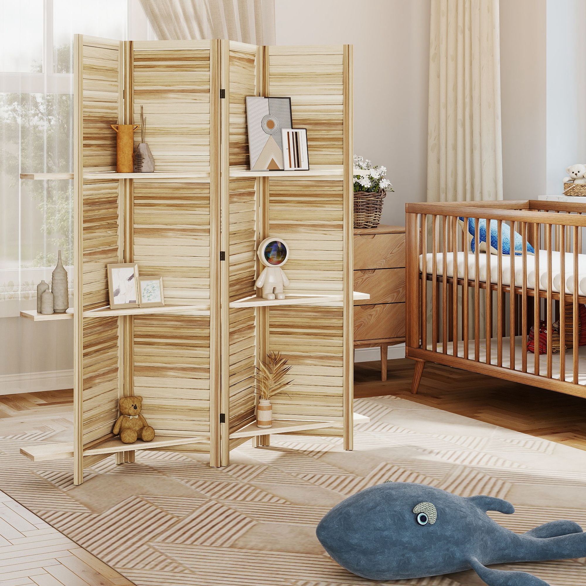 Paravent replié pour le rangement