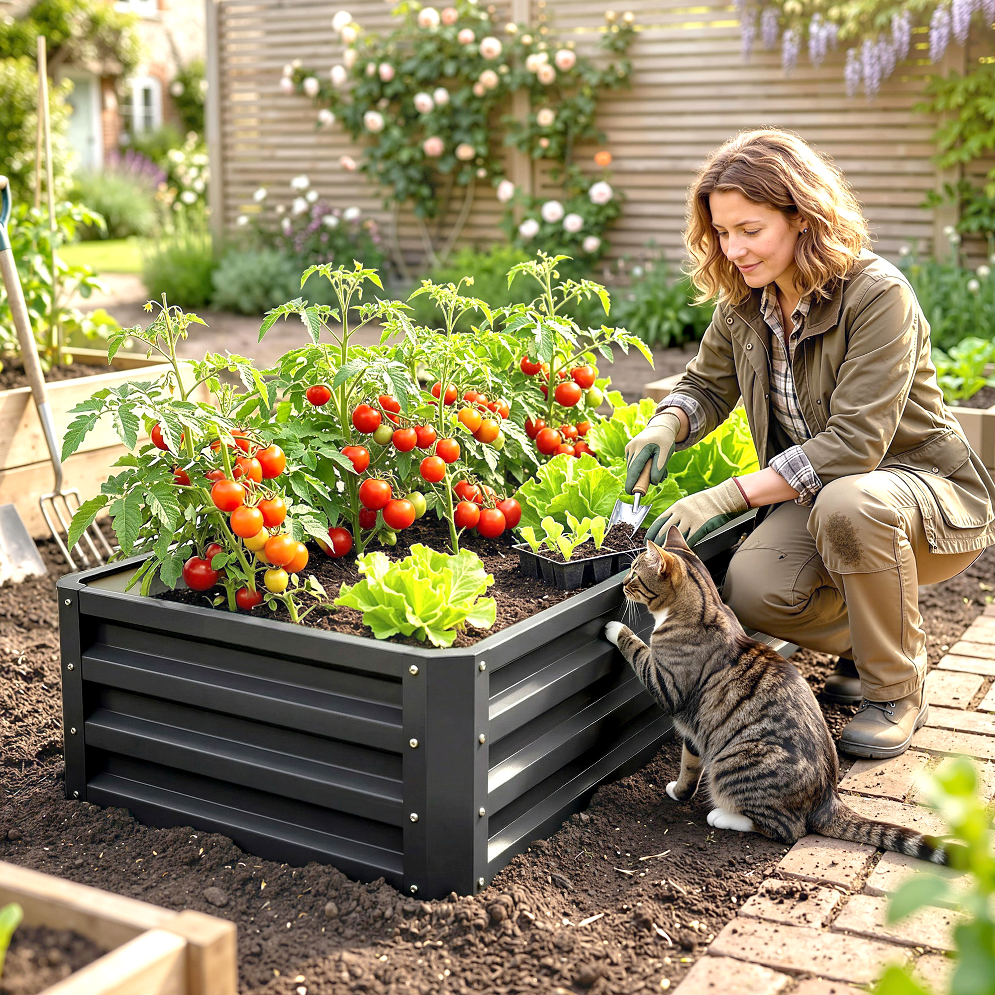 Hochbeet aus Stahl für Gemüse, Blumen und Pflanzen