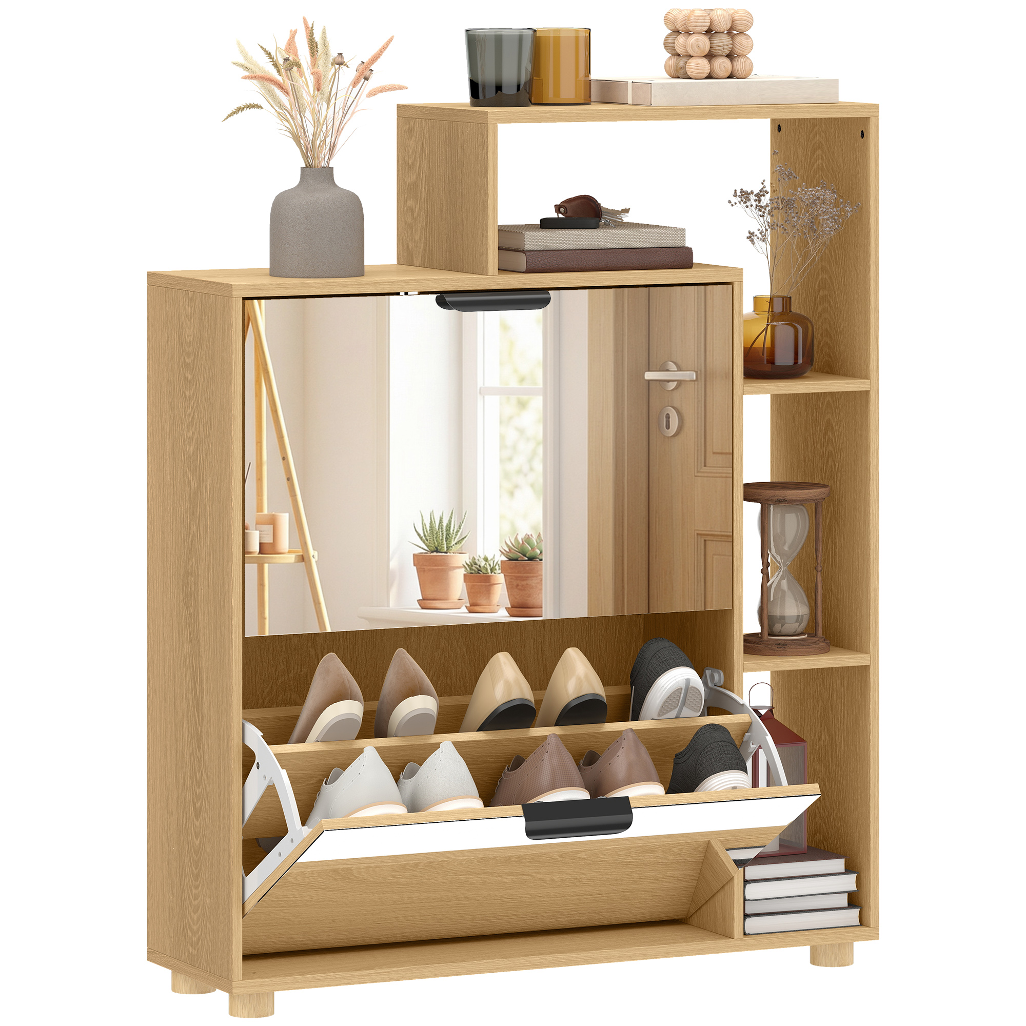 Meuble a chaussures porte miroir