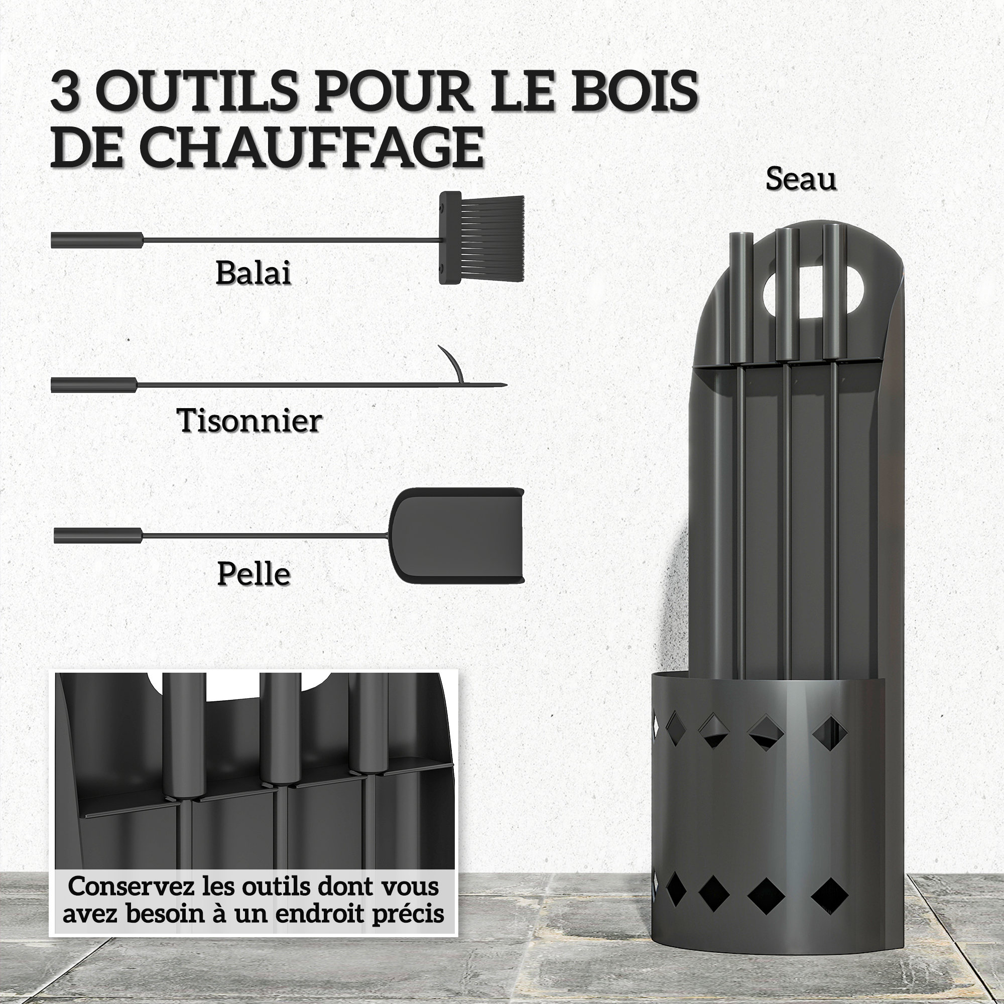Format compact près de la cheminée