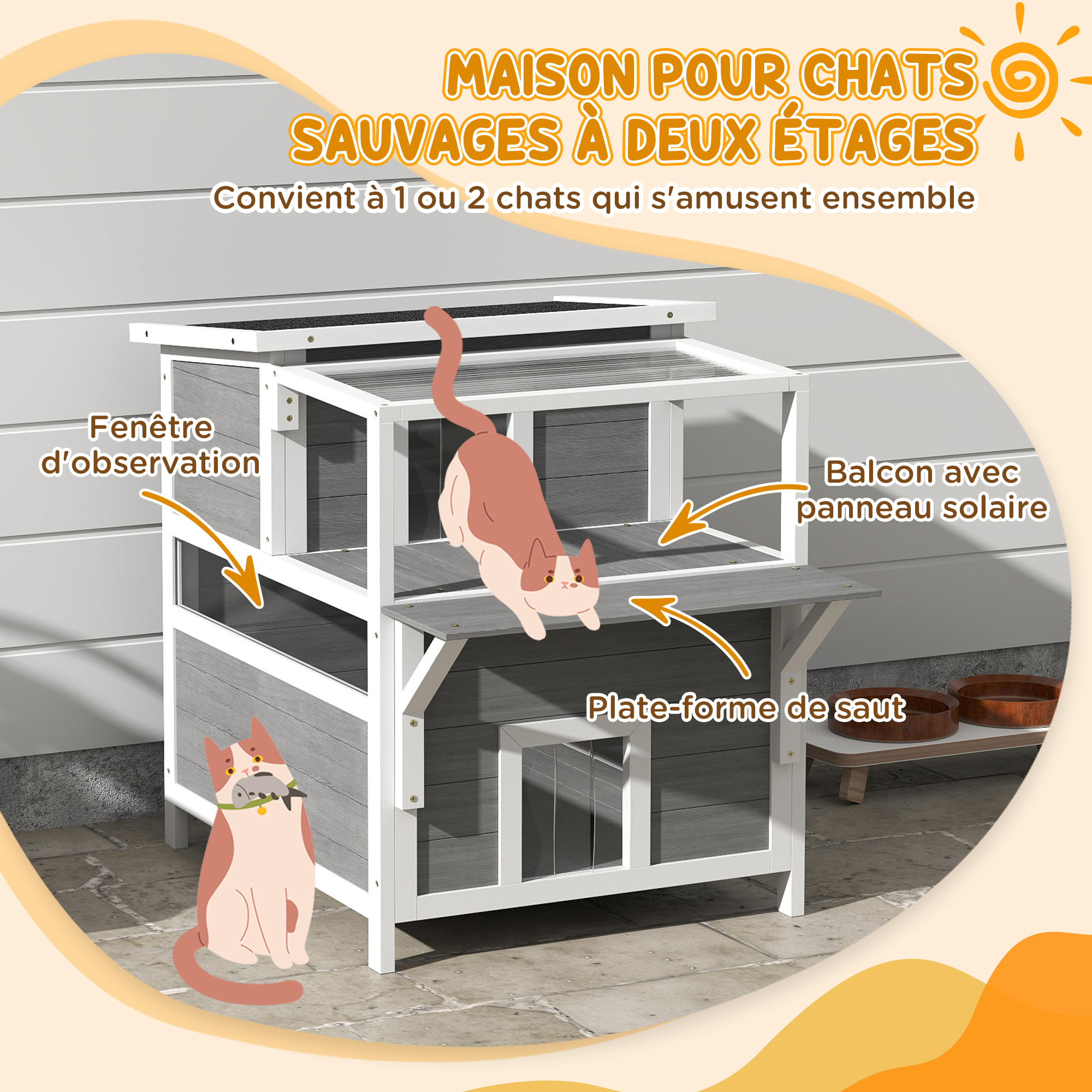 Maison pour chat dans le jardin