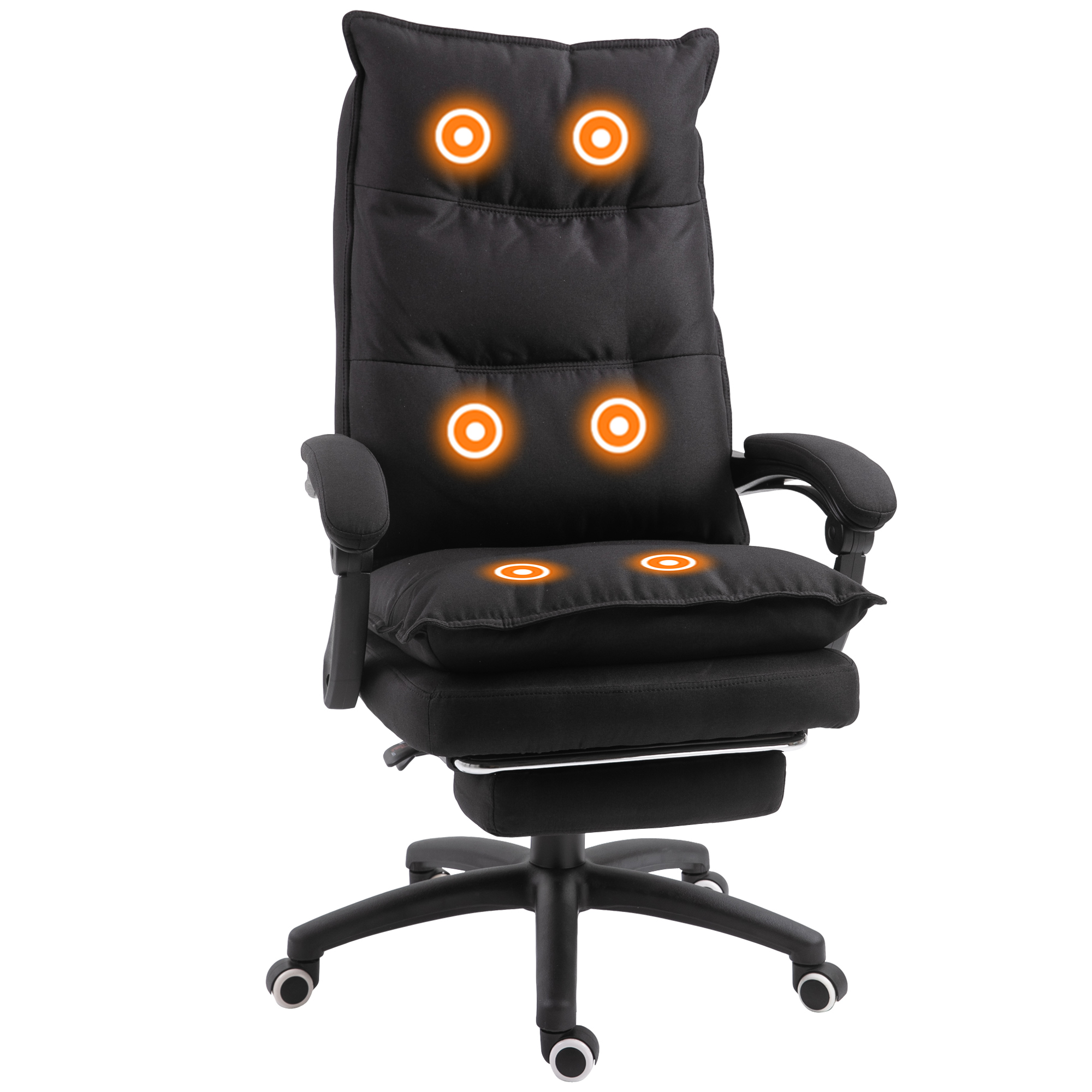 Fauteuil de bureau massant noir en toile de lin