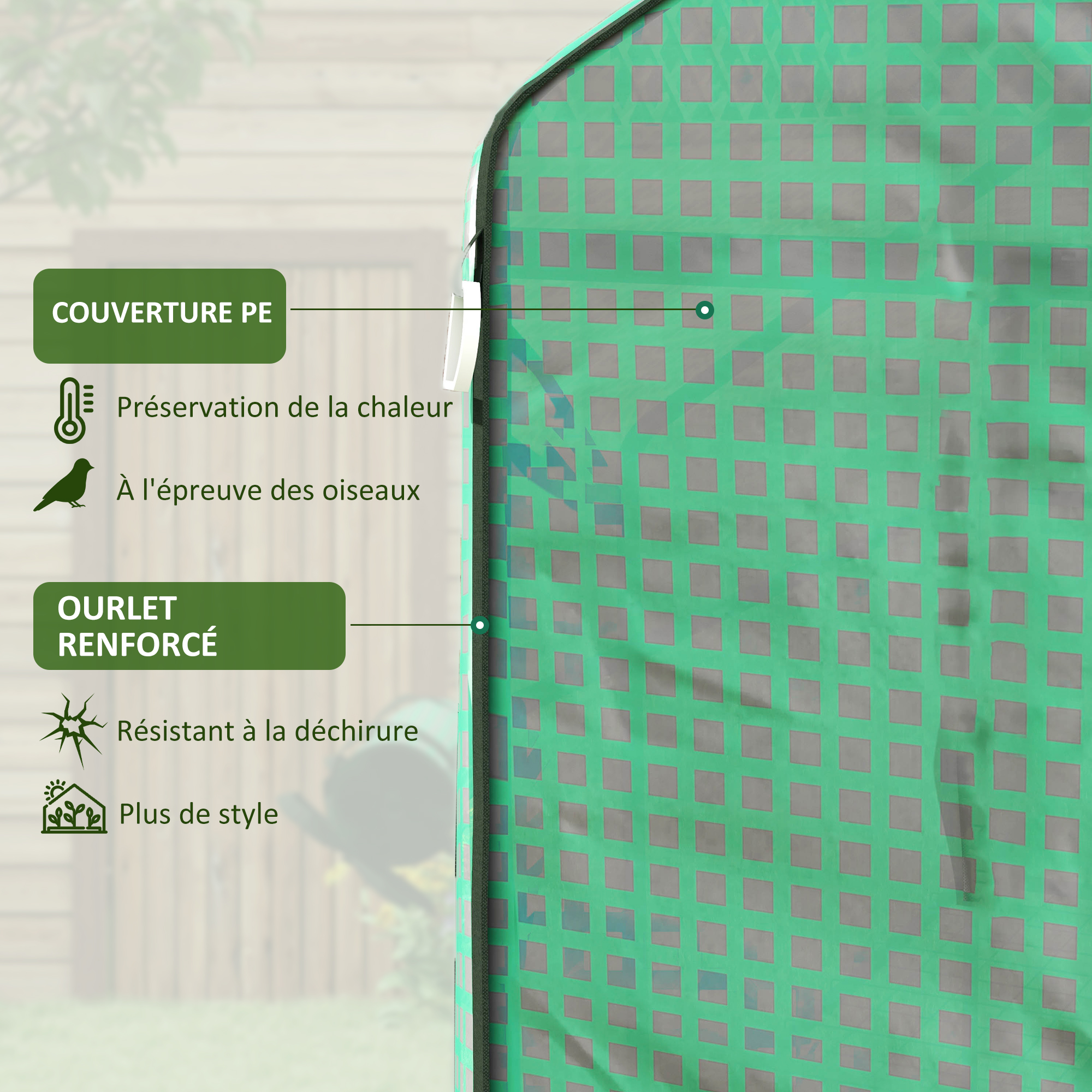 Bâche de remplacement pour serre de jardin 140 x 213 x 190 cm avec ...