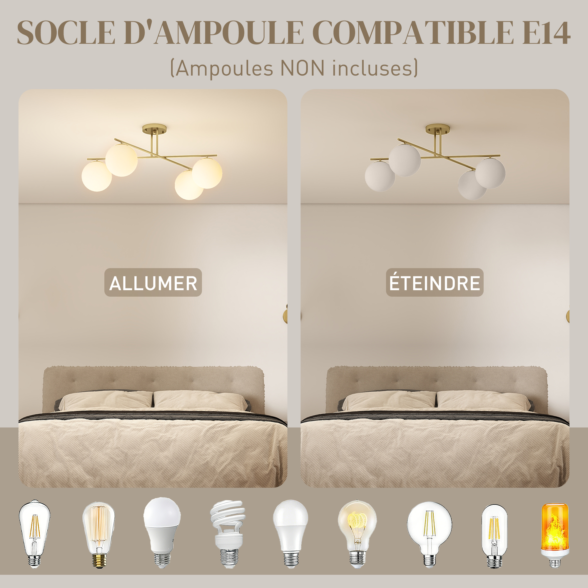 Bras rotatif à 360°, configuration lumineuse modulable