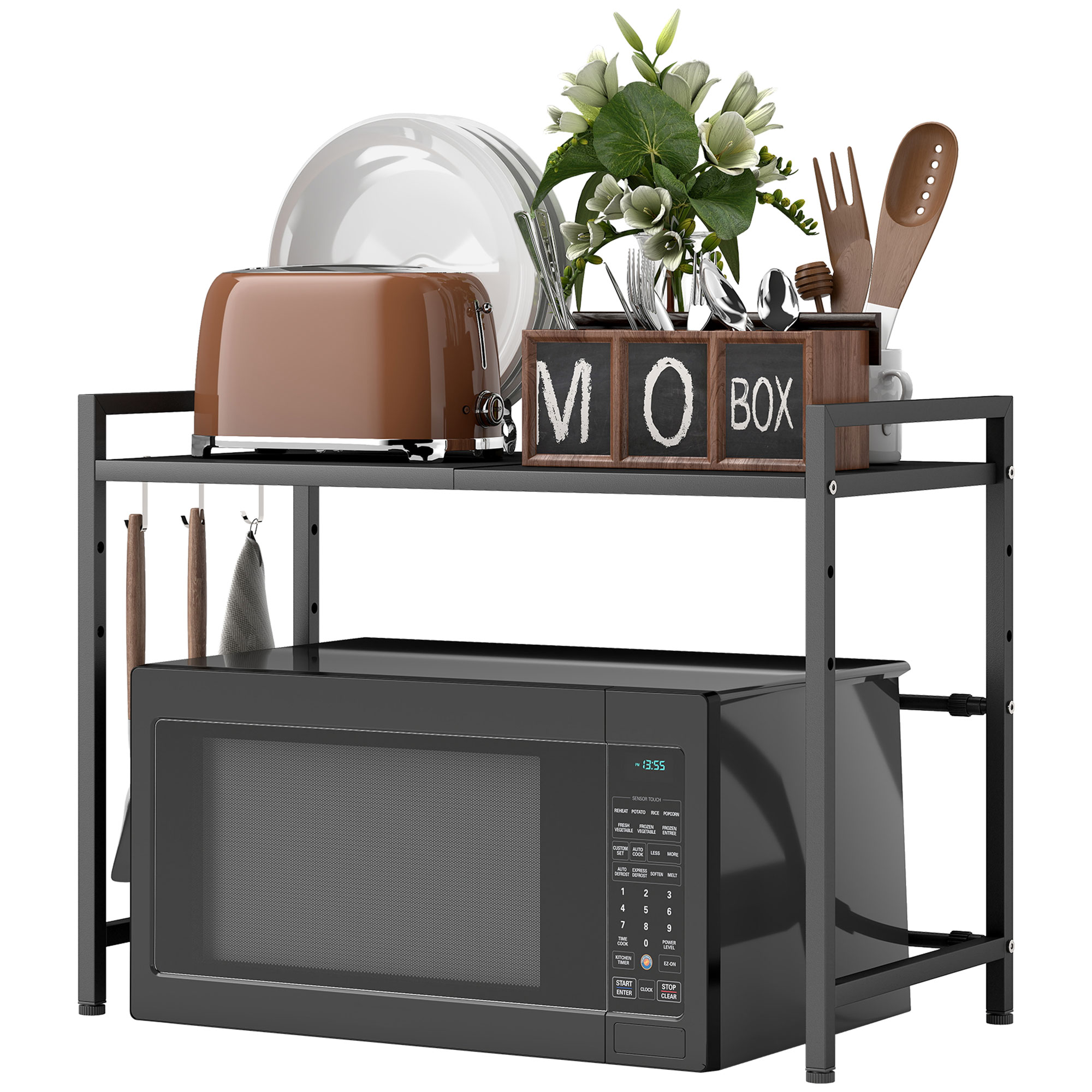 Grille extensible Irovami pour micro-ondes noire vue d'ensemble