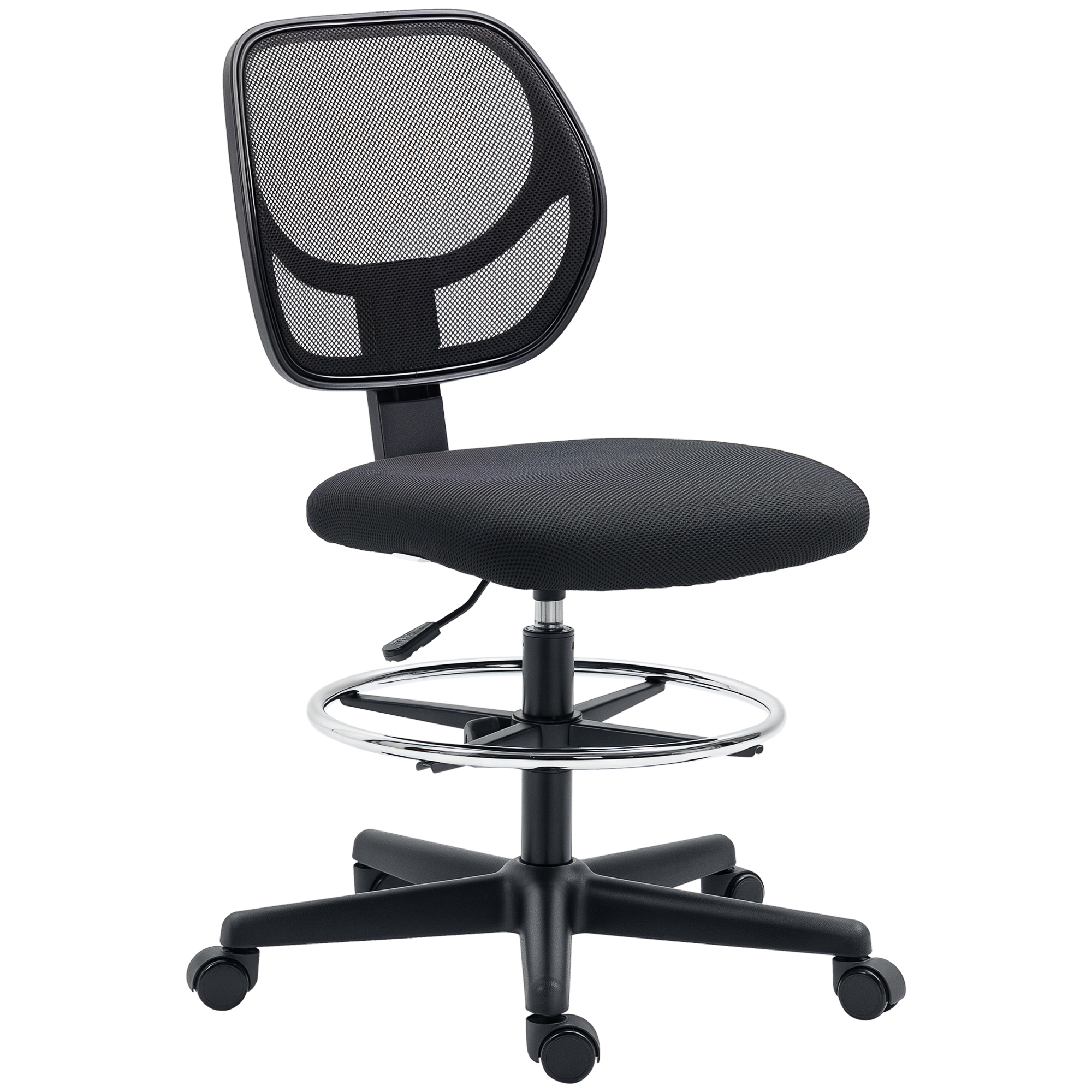 Chaise de bureau noire assise haute