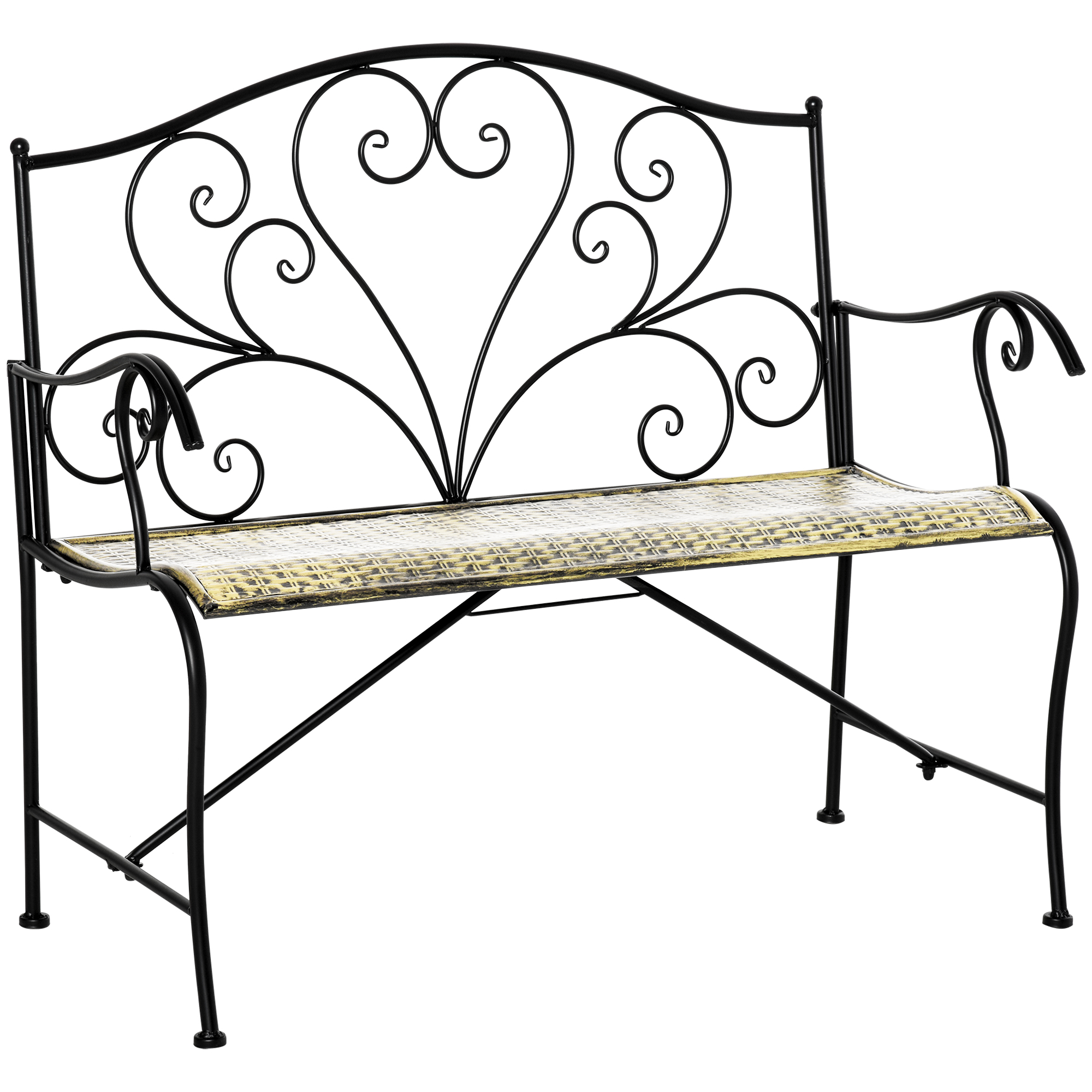 Banc de jardin Irovami vintage noir vue générale