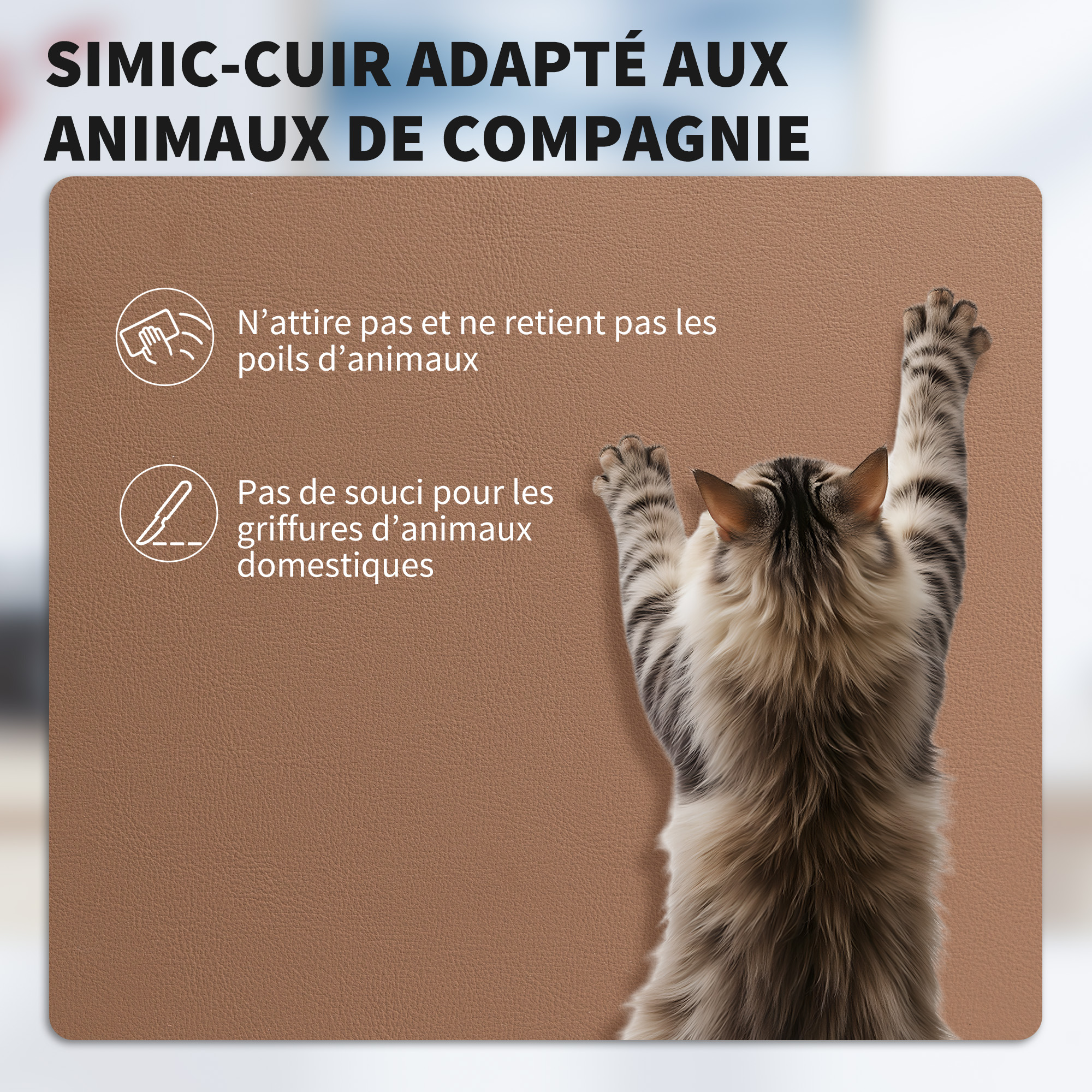 Similicuir anti-griffures et anti-poils adapté aux animaux