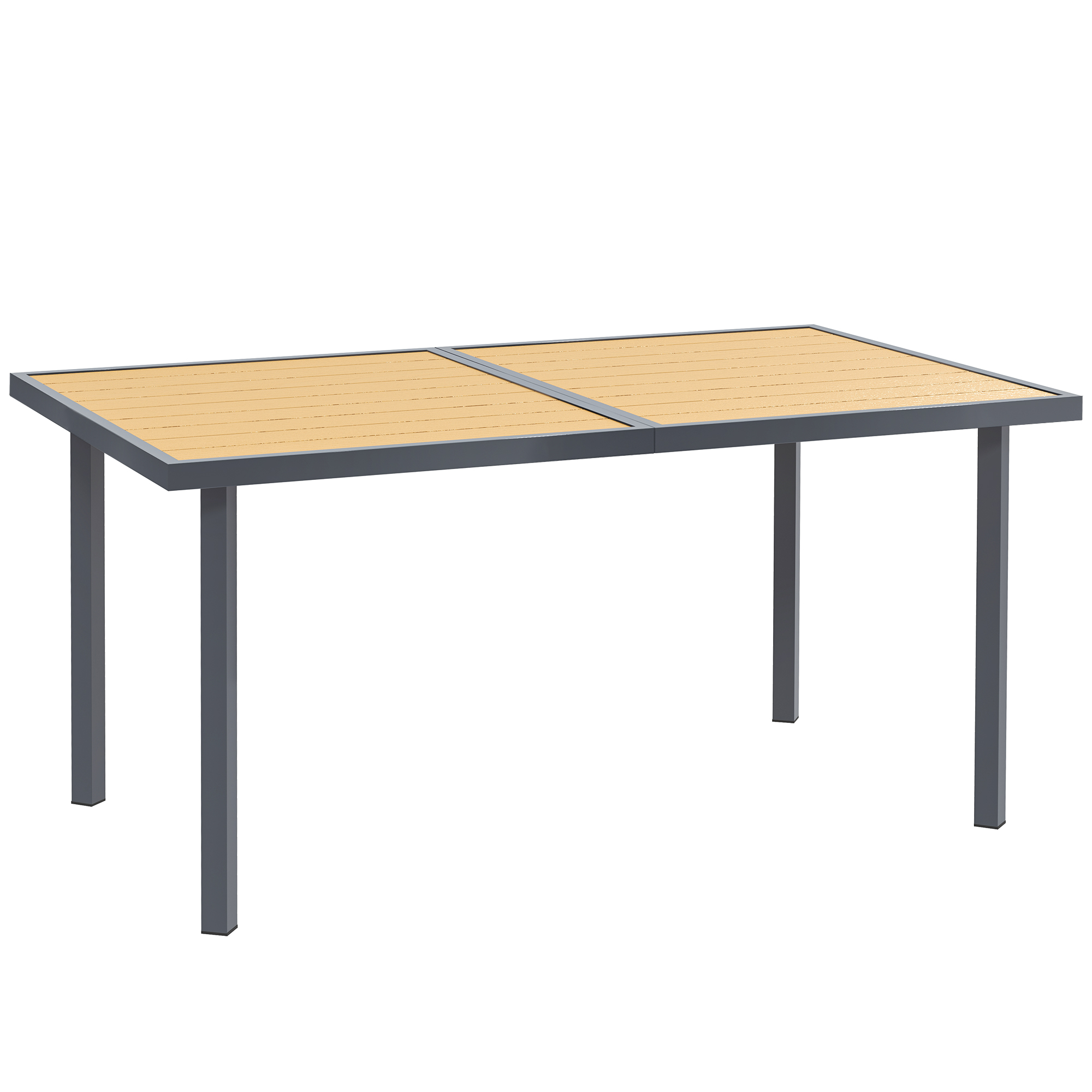 Table de jardin rectangulaire acier galvanise effet bois 150x90cm - Vue 7