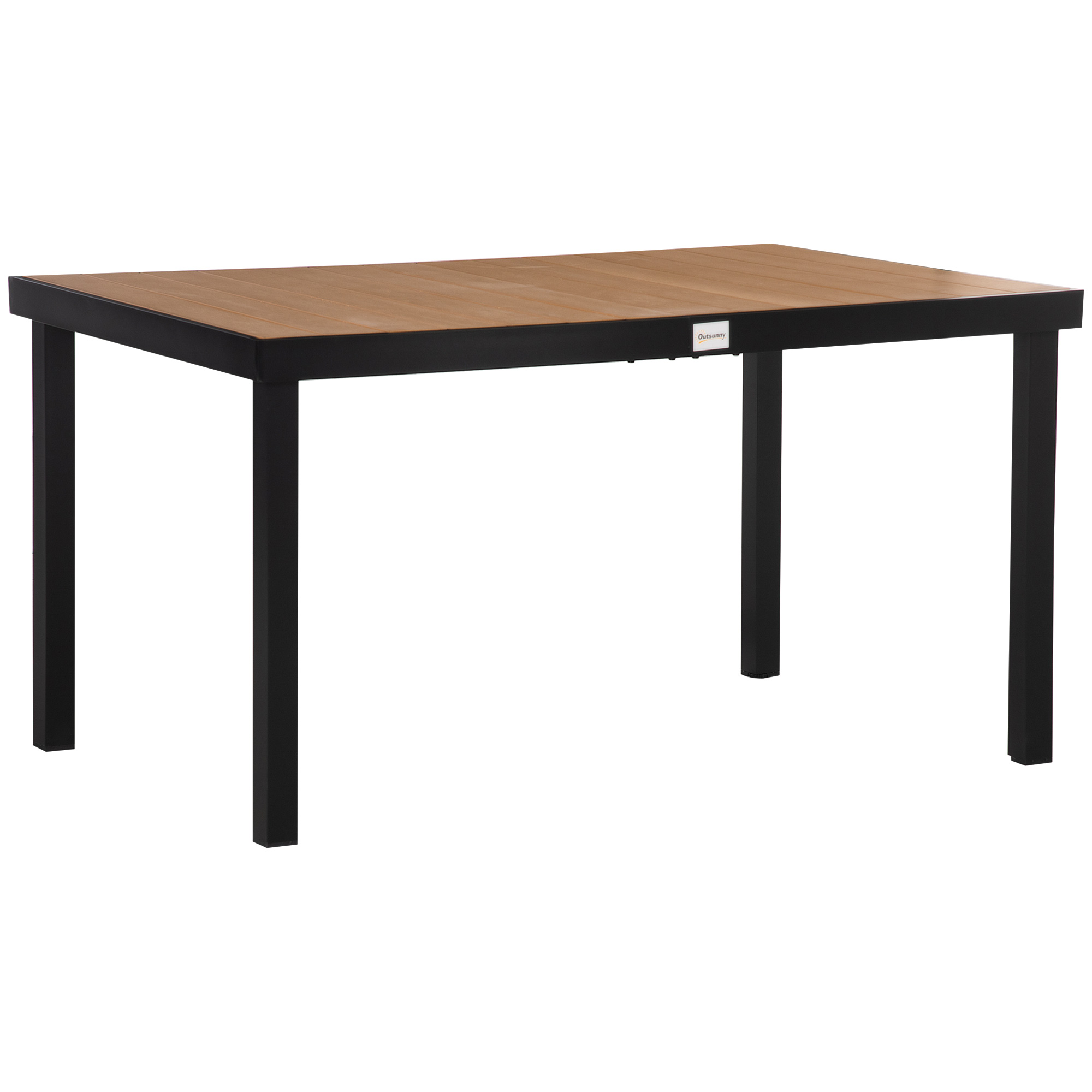 Table de jardin rectangulaire aluminium PS aspect bois 140x90cm - Vue 7