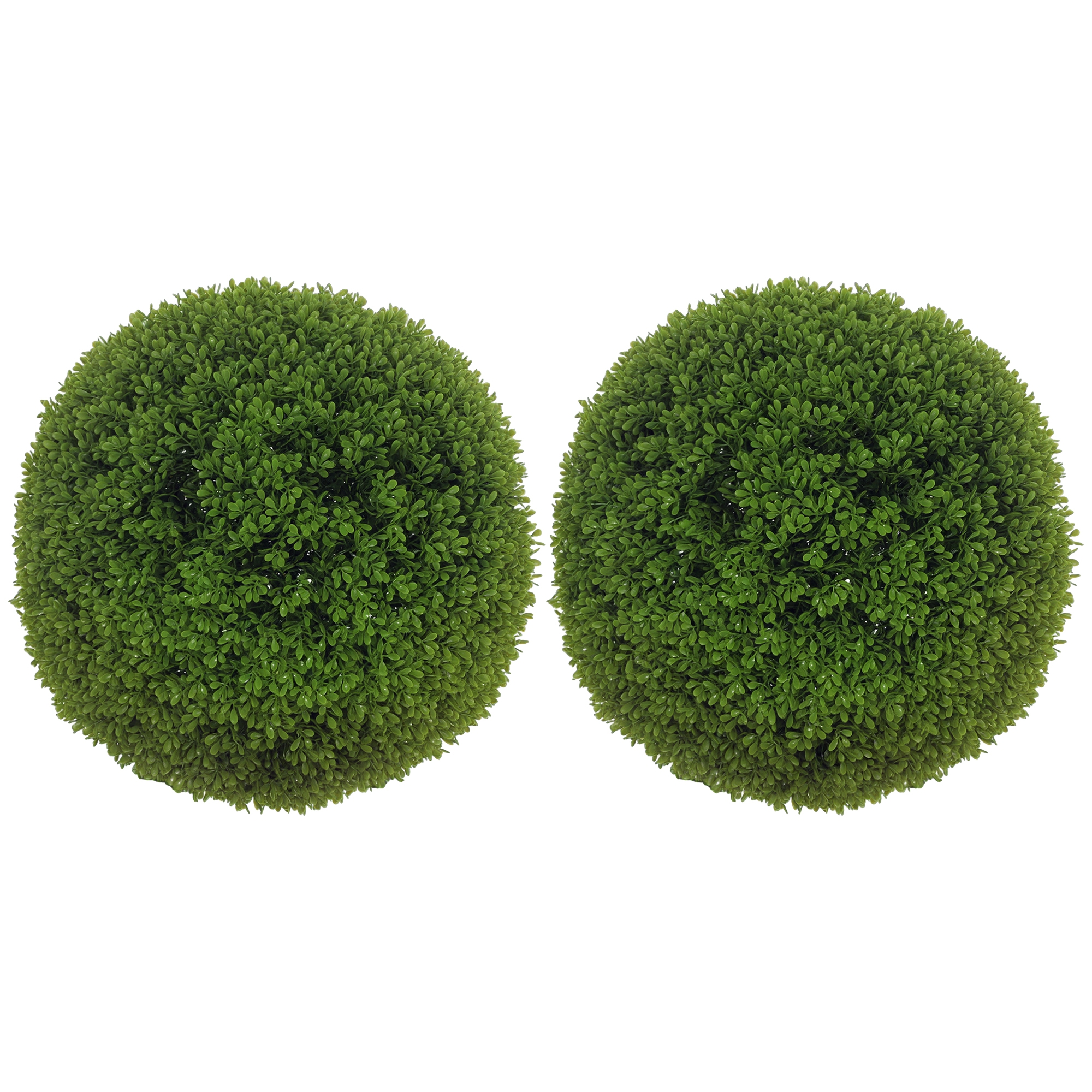 Lot 2 boules de buis artificiel 40cm vert foncé décoration intérieur extérieur